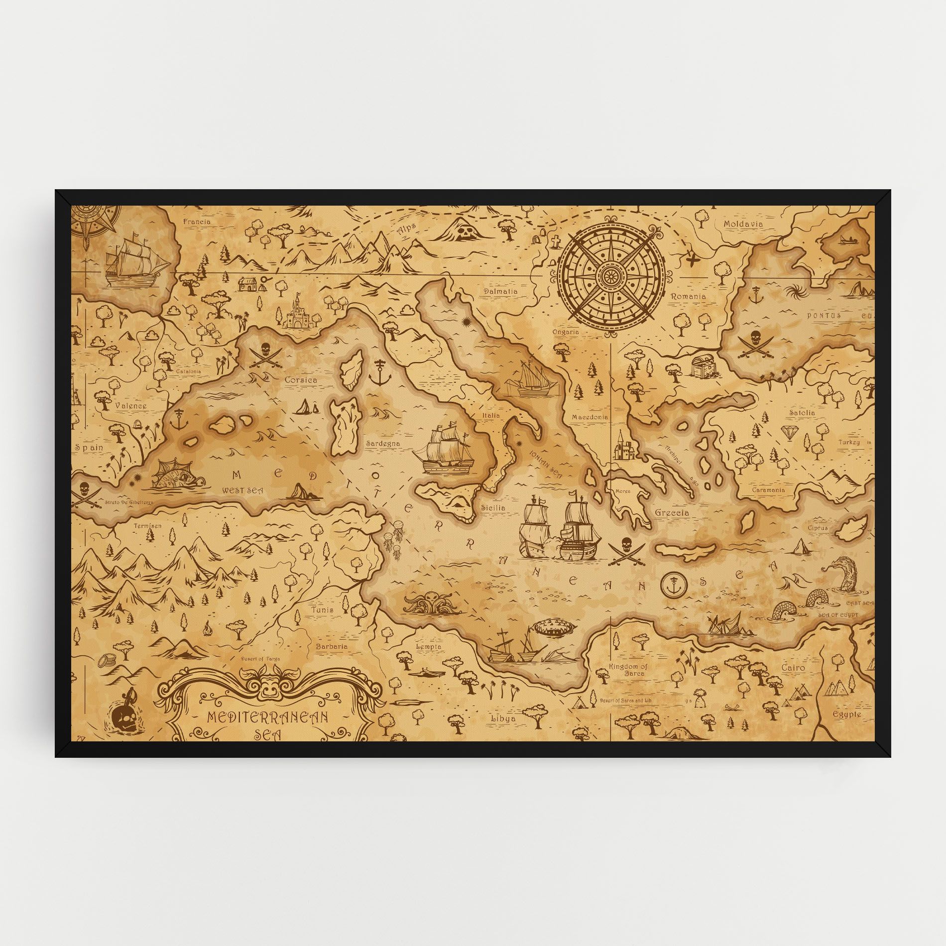 Cream Brown Map mockup 0
