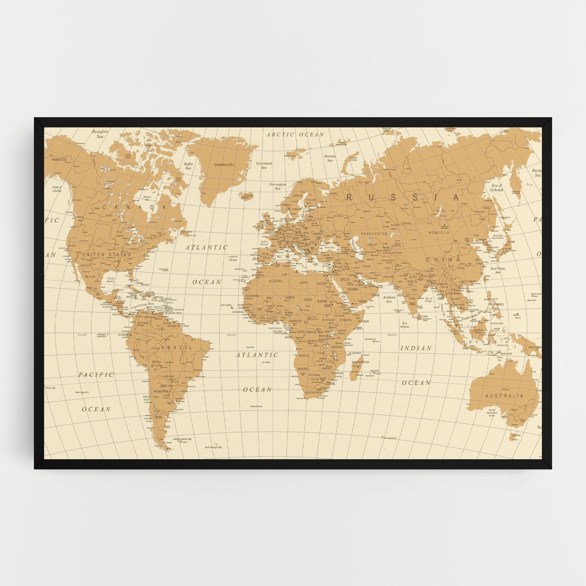 Leinwandbild Old Map Cream mockup 0