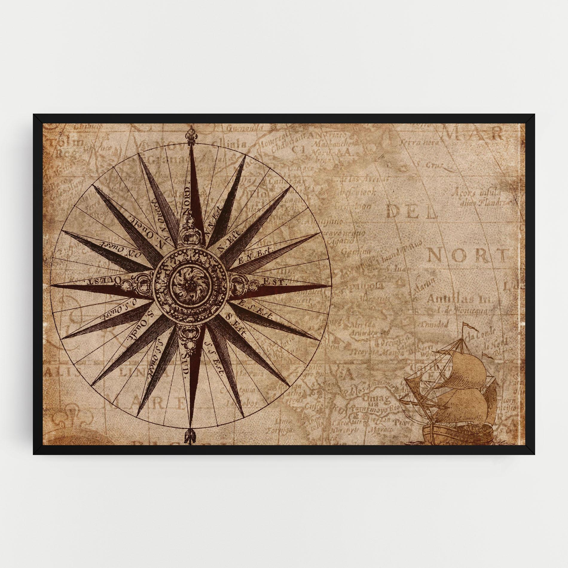 Leinwandbild Vintage Map mockup 0