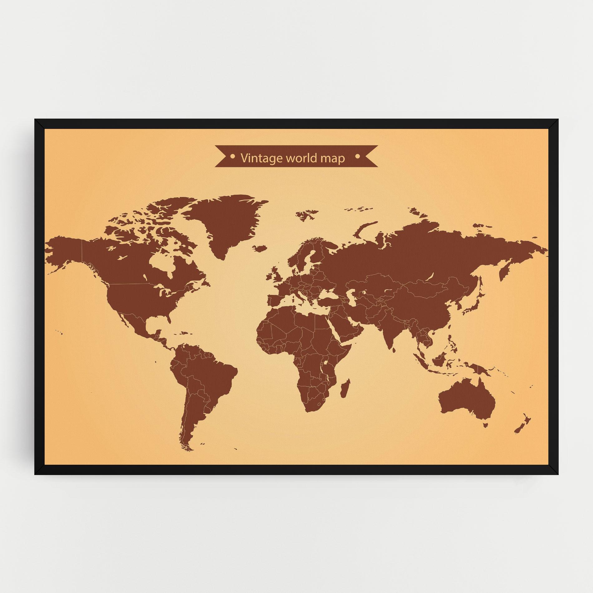 Leinwandbild Vintage World Map mockup 0