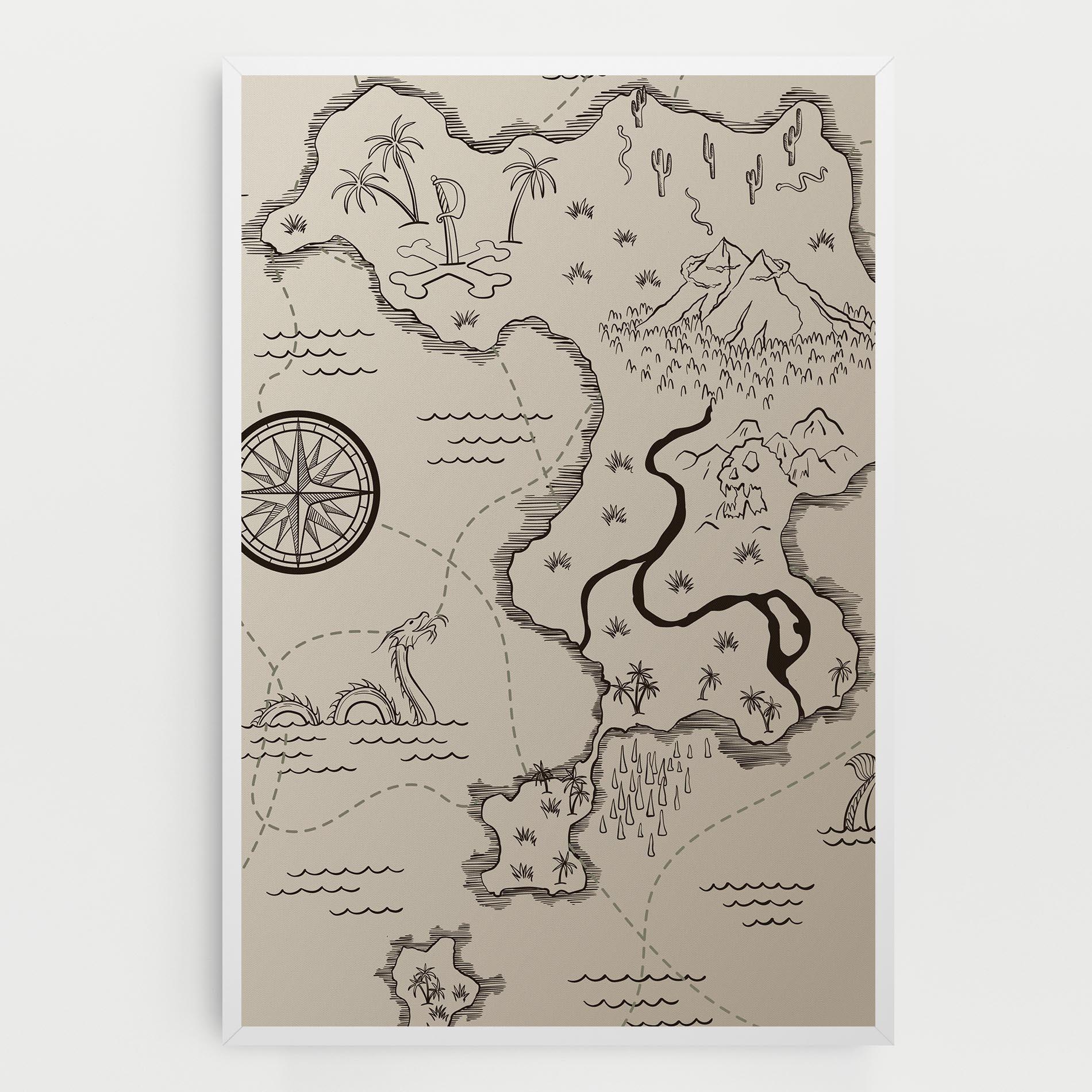 Leinwandbild Cream Island Map mockup 0