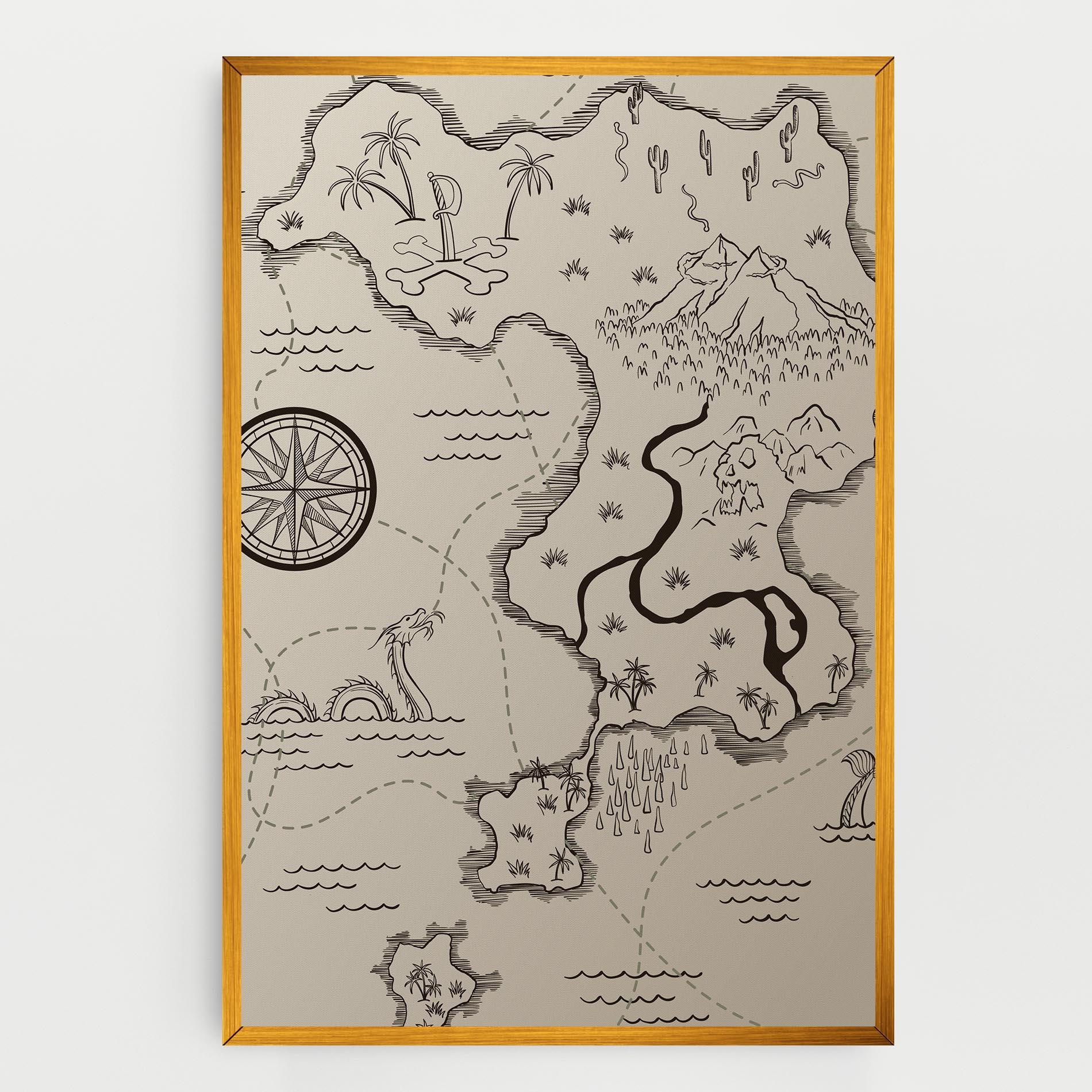 Leinwandbild Cream Island Map mockup 0