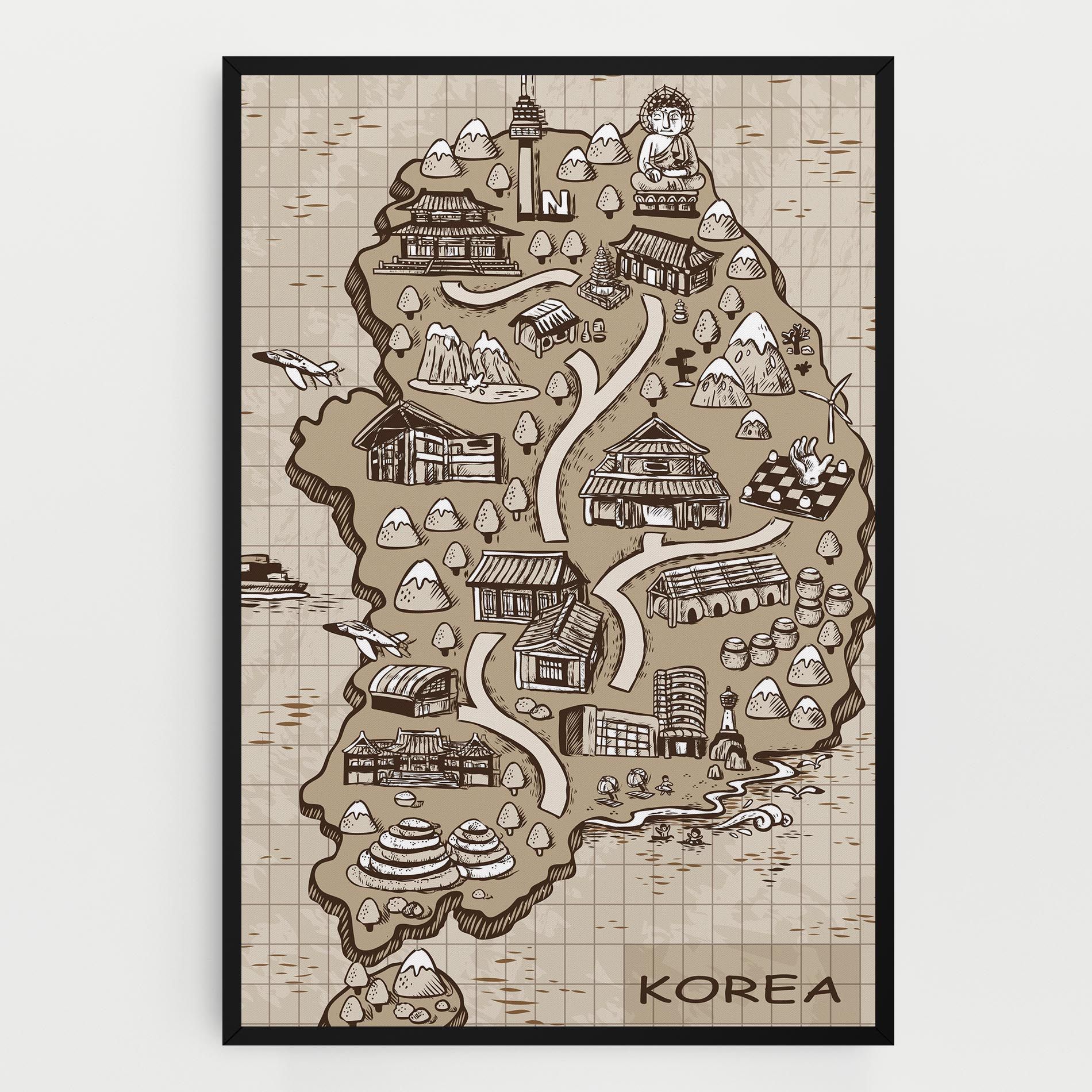Old Korea Map mockup 0