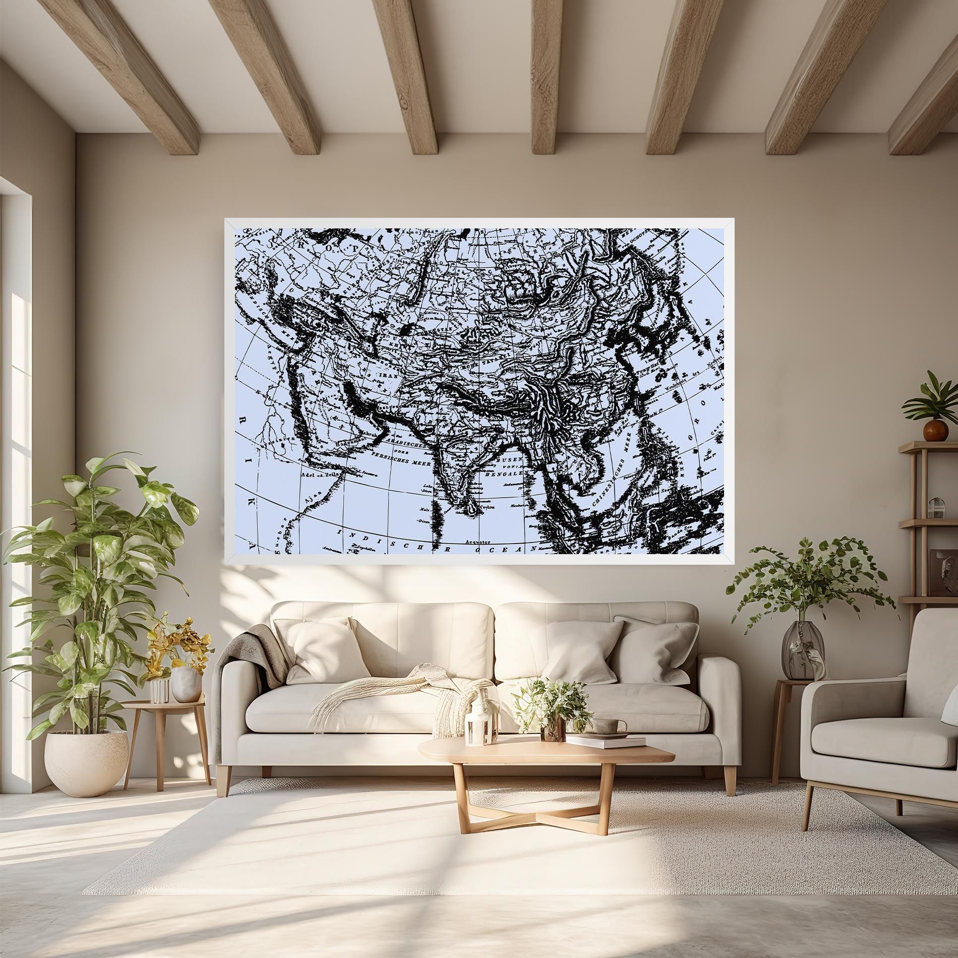 Blue Old Map mockup 6