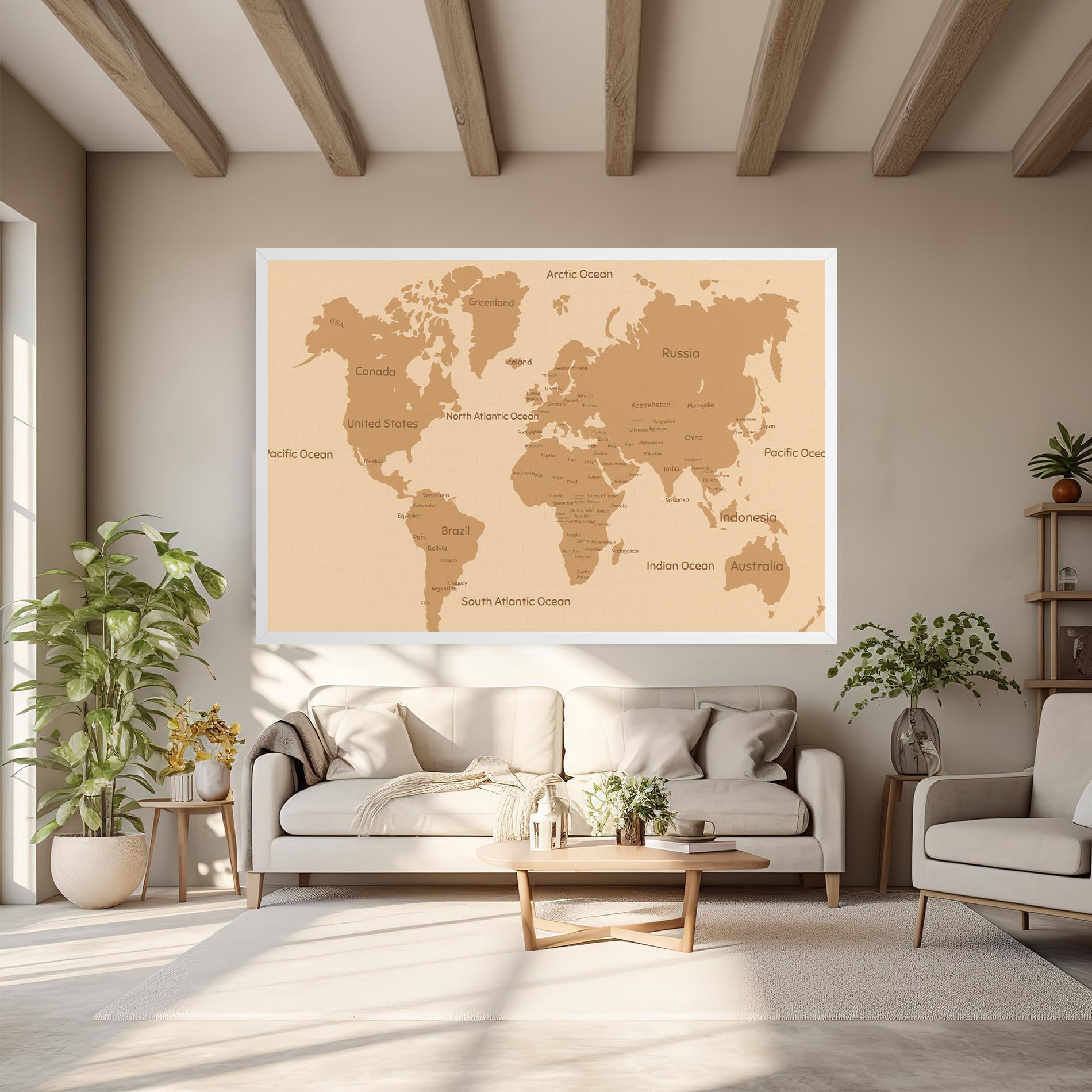 Leinwandbild Ocean Old Map mockup 6