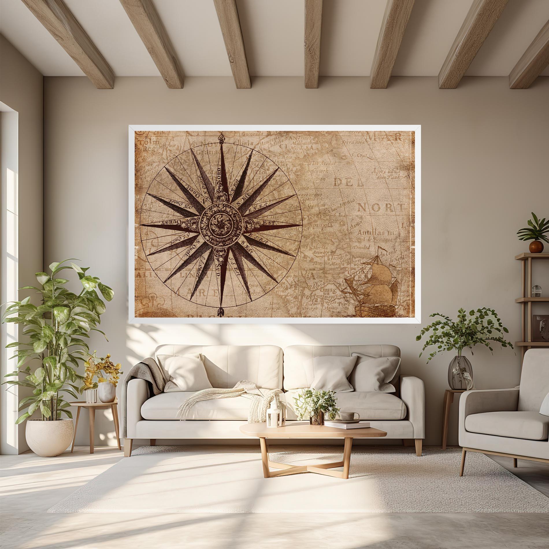 Leinwandbild Vintage Map mockup 6