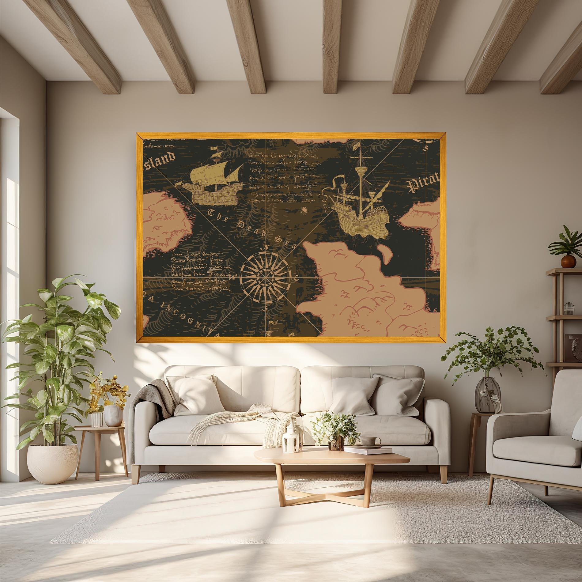 Leinwandbild Cool Old Map mockup 6