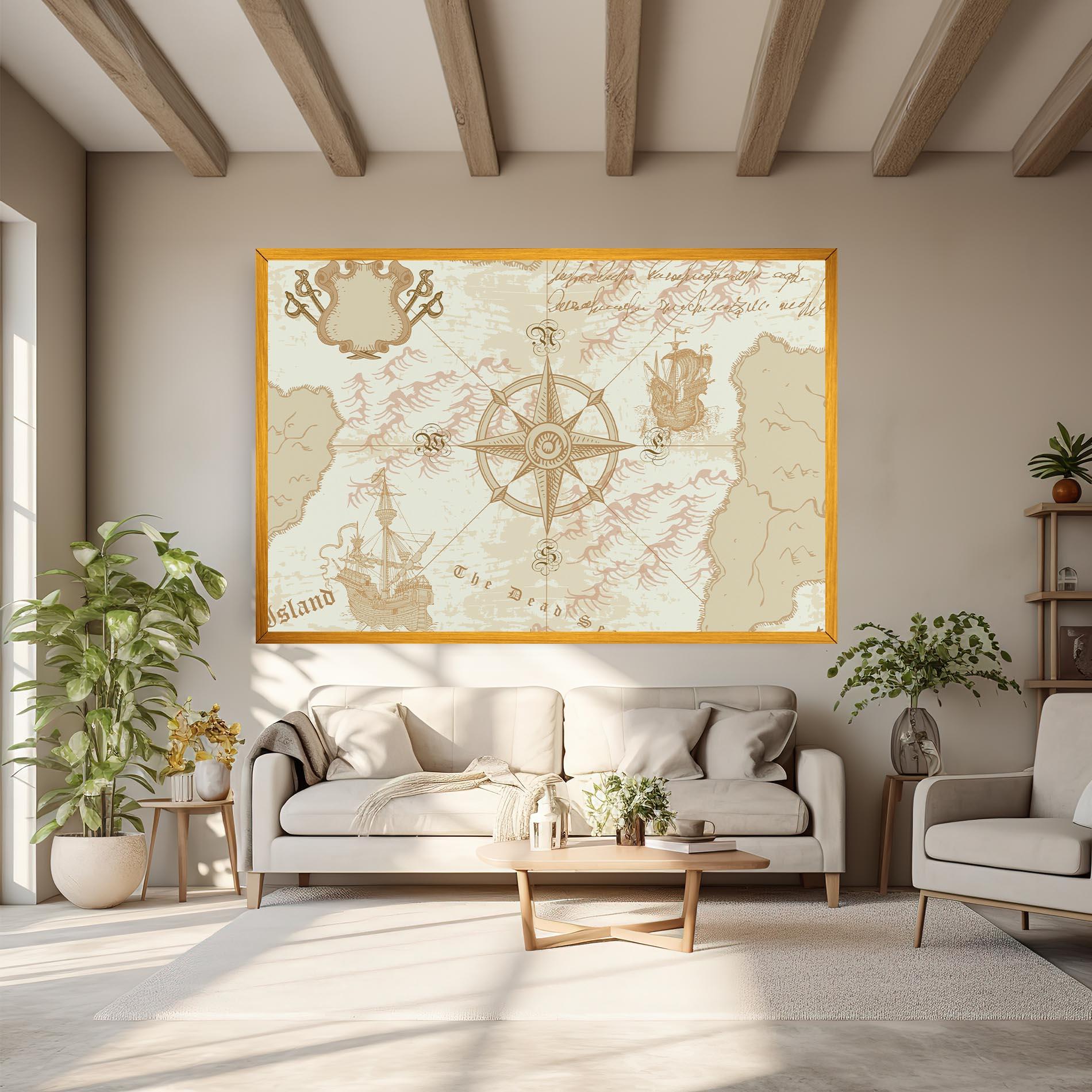 Leinwandbild Cream Compass mockup 6