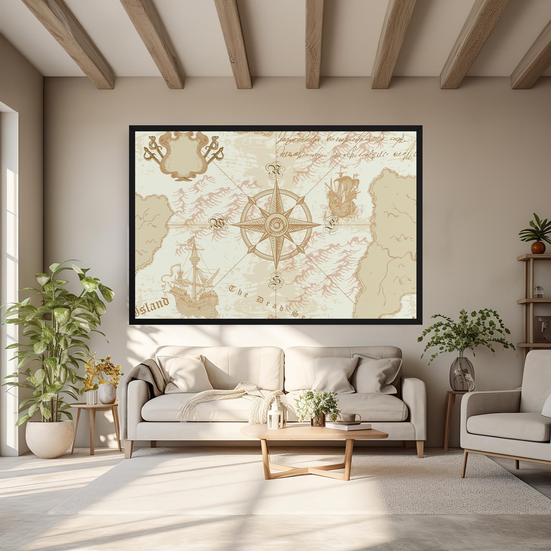 Leinwandbild Cream Compass mockup 6