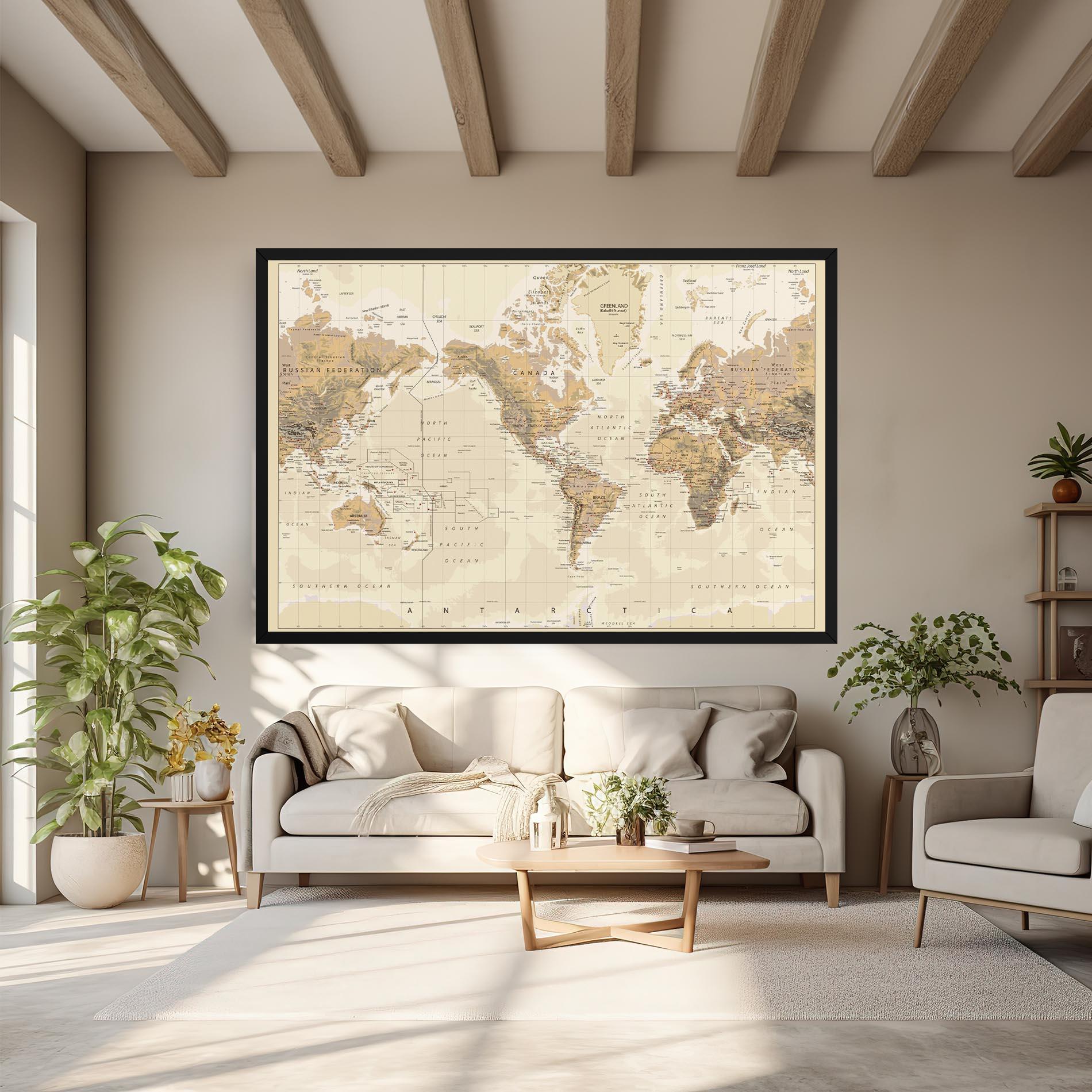 Leinwandbild Old Canada Map mockup 6