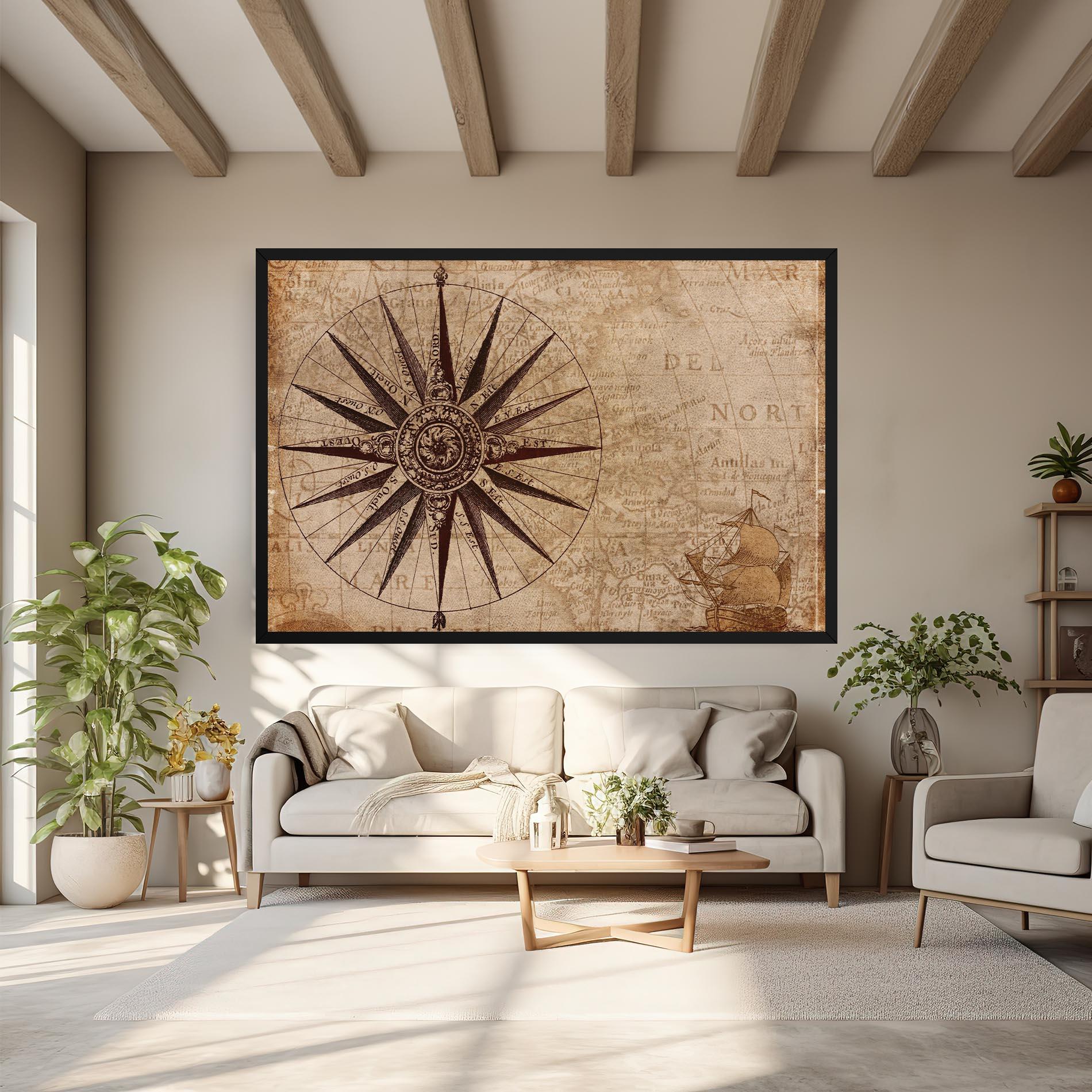 Leinwandbild Vintage Map mockup 6