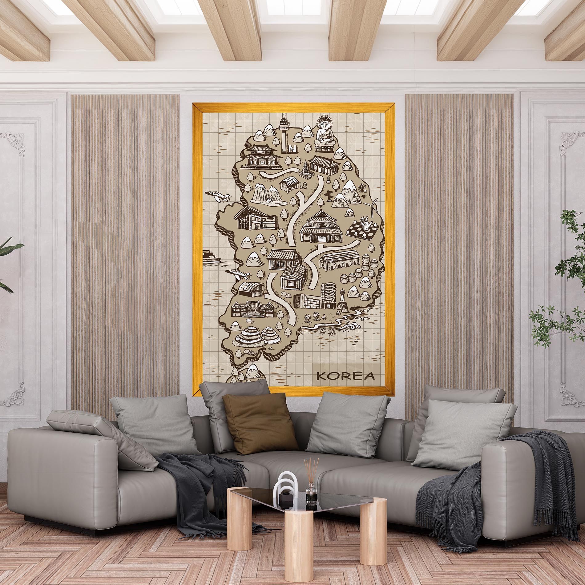 Old Korea Map mockup 6