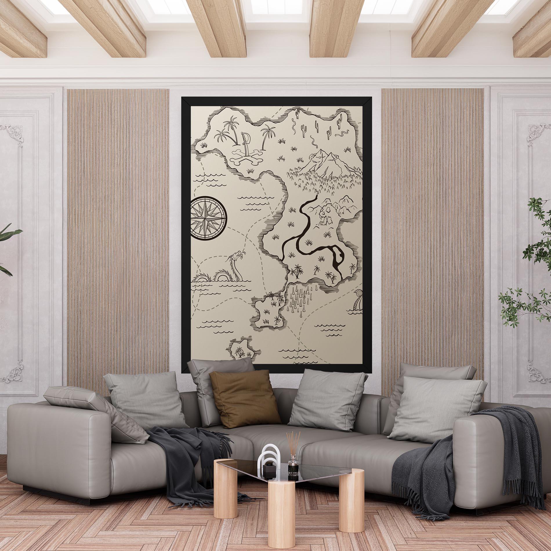 Leinwandbild Cream Island Map mockup 6