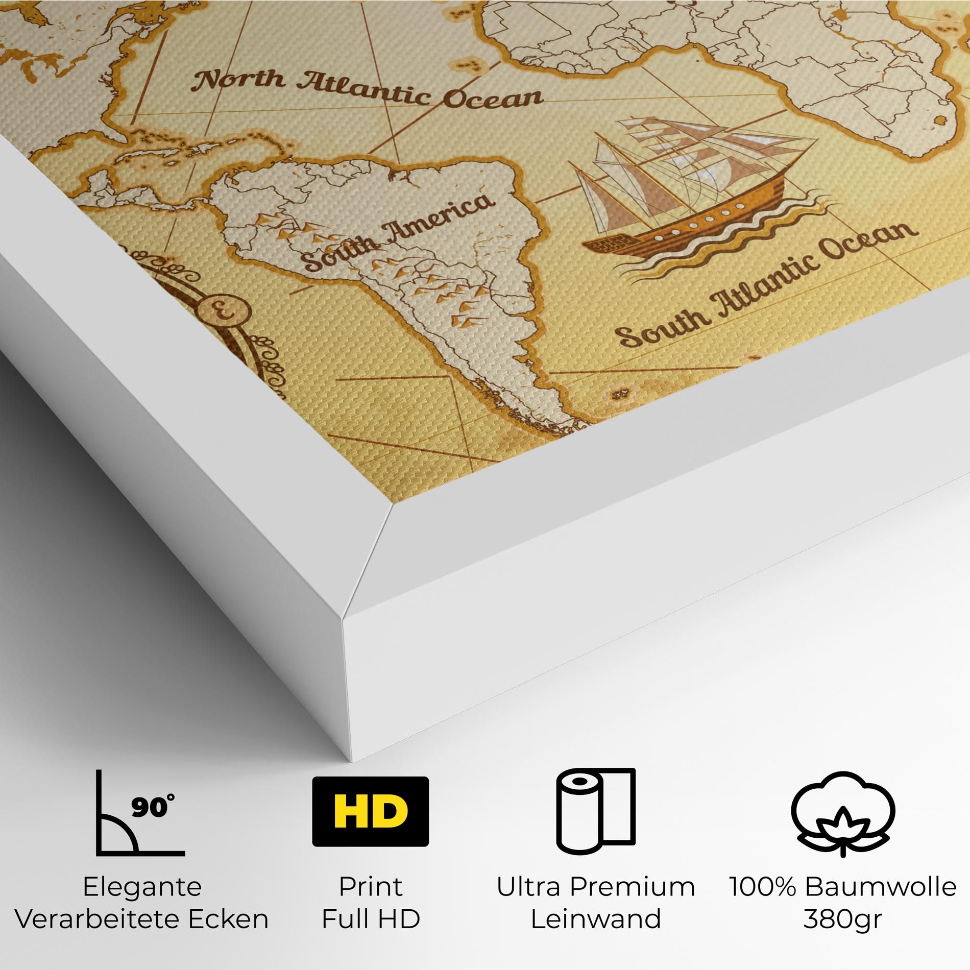 Gold Vintage Map mockup 4