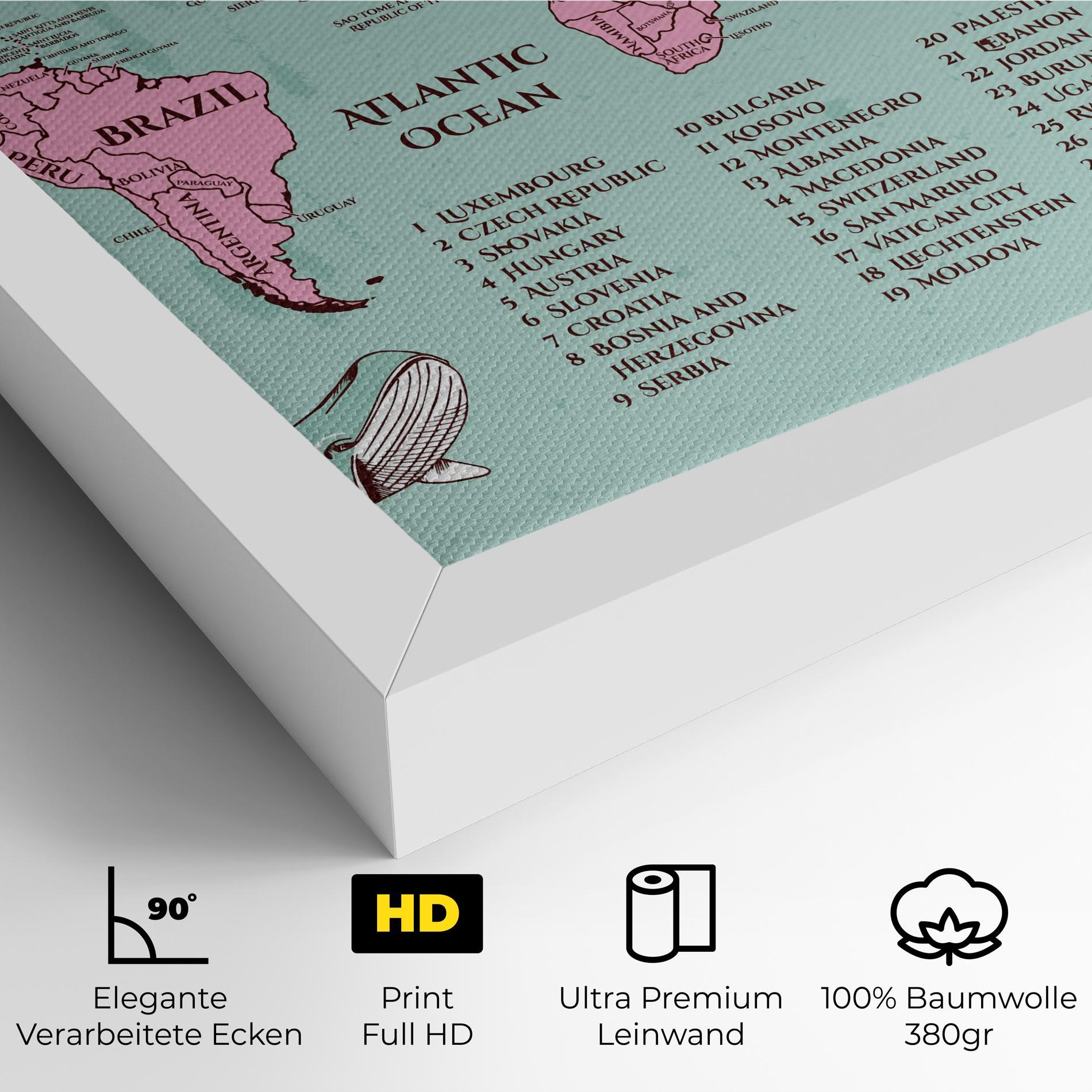 Leinwandbild Pink Pirate Map mockup 4