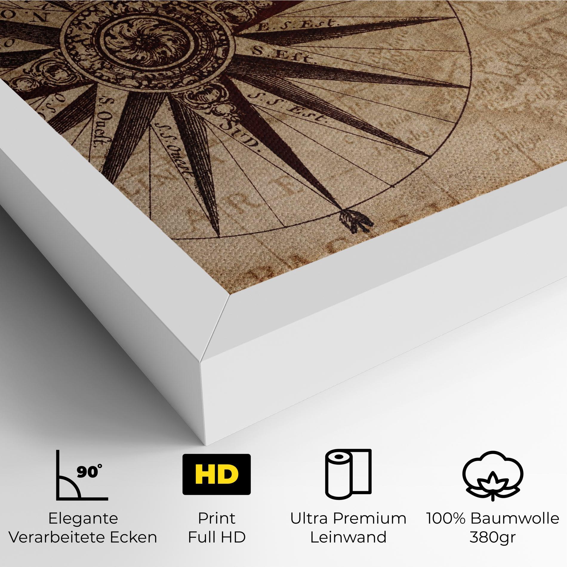 Leinwandbild Vintage Map mockup 4