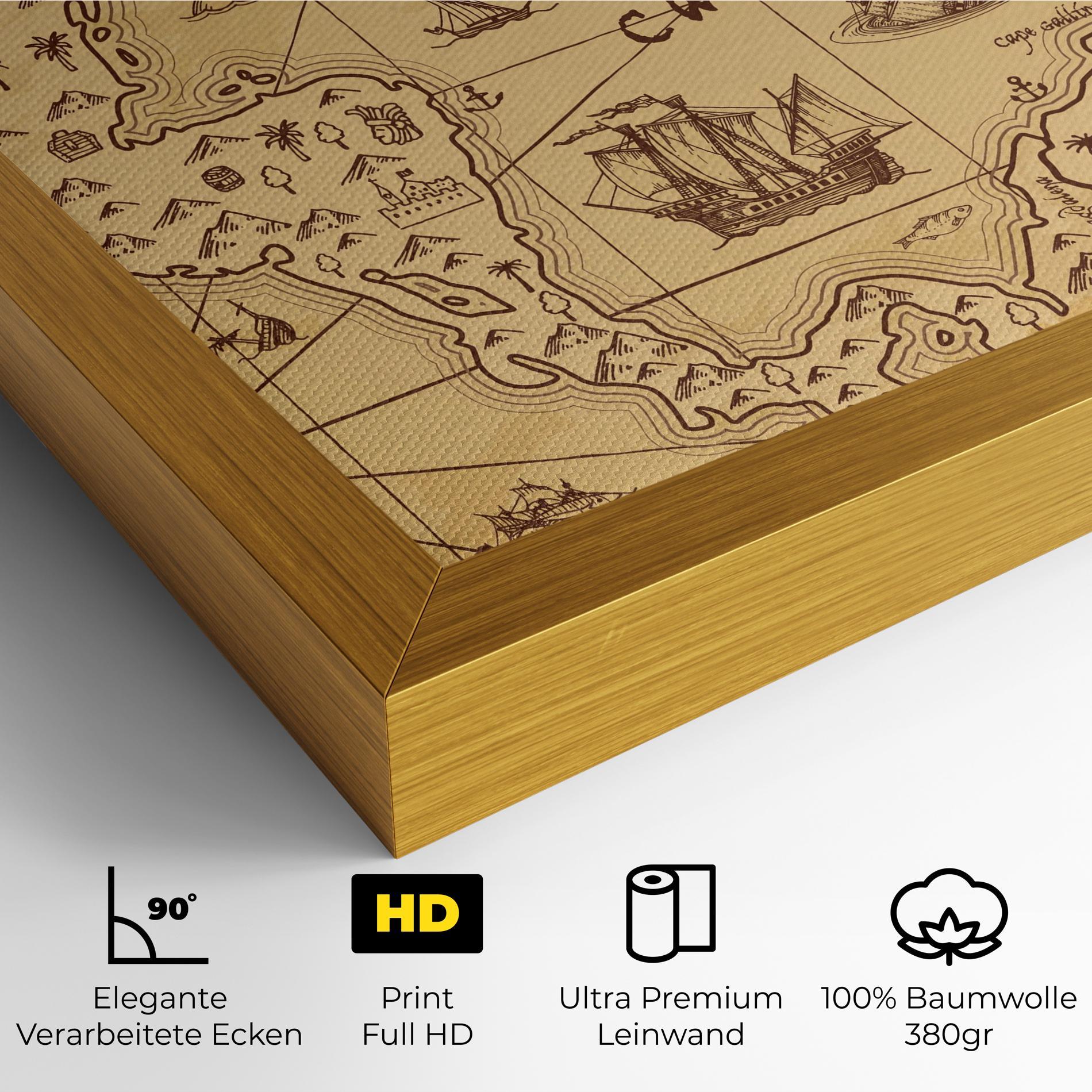 Leinwandbild Caribbean Sea Map mockup 4