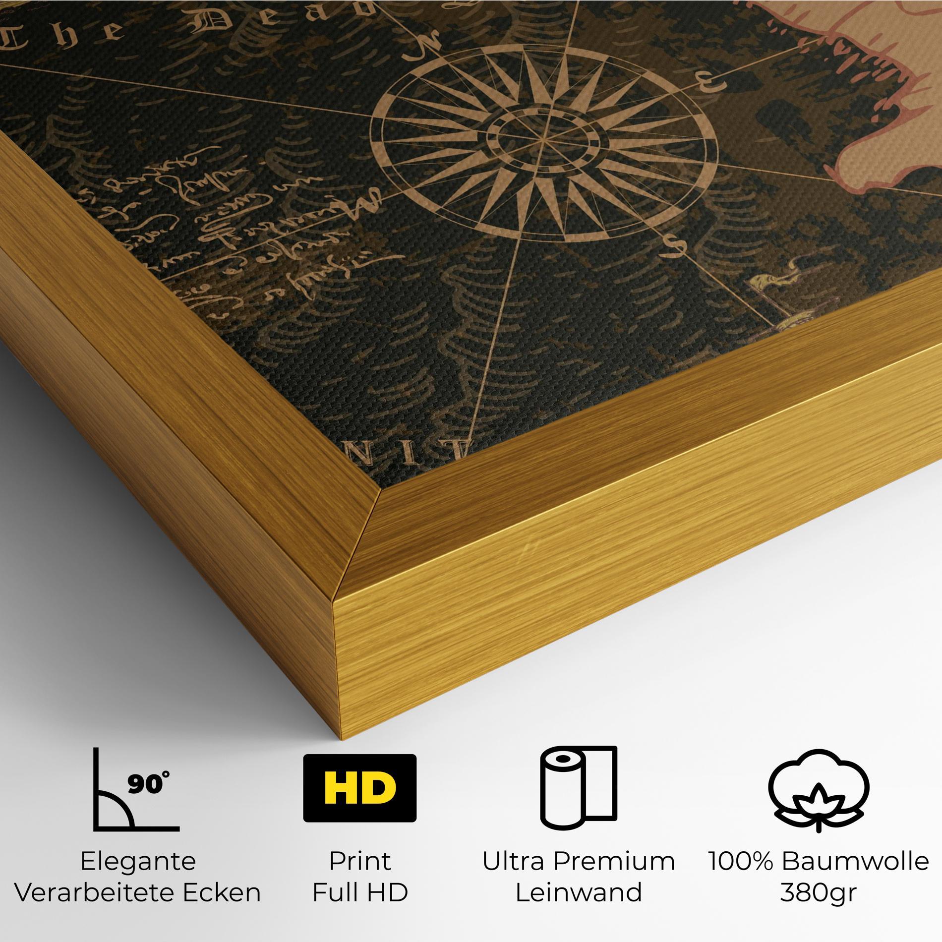 Leinwandbild Cool Old Map mockup 4