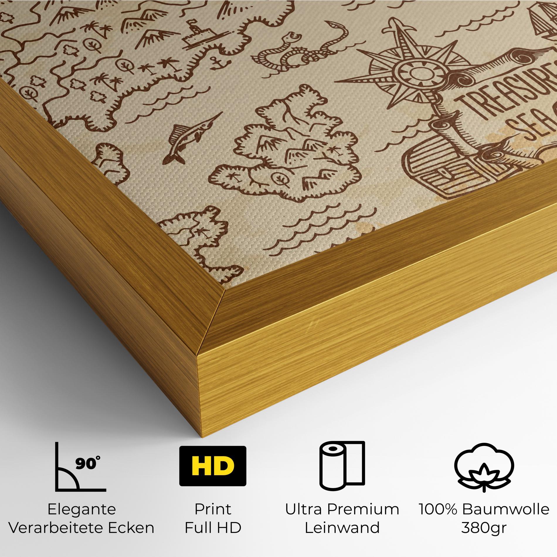 Leinwandbild Cream Coffee Map mockup 4