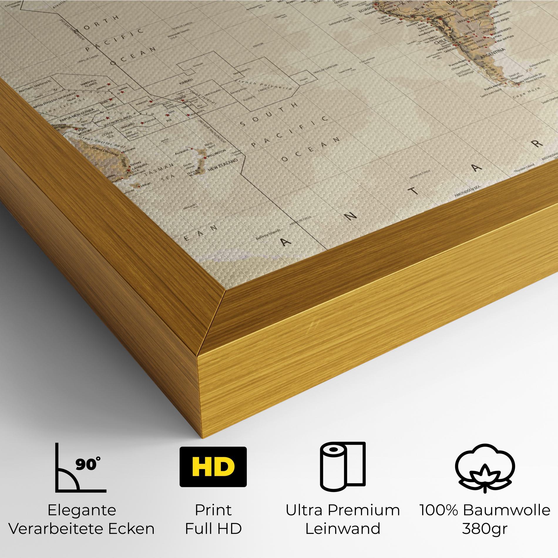 Leinwandbild Old Canada Map mockup 4