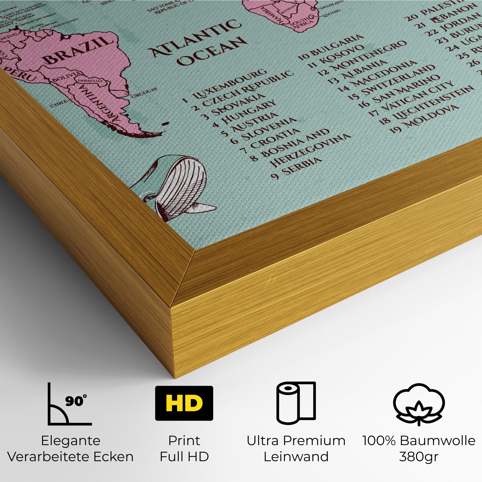 Leinwandbild Pink Pirate Map mockup 4