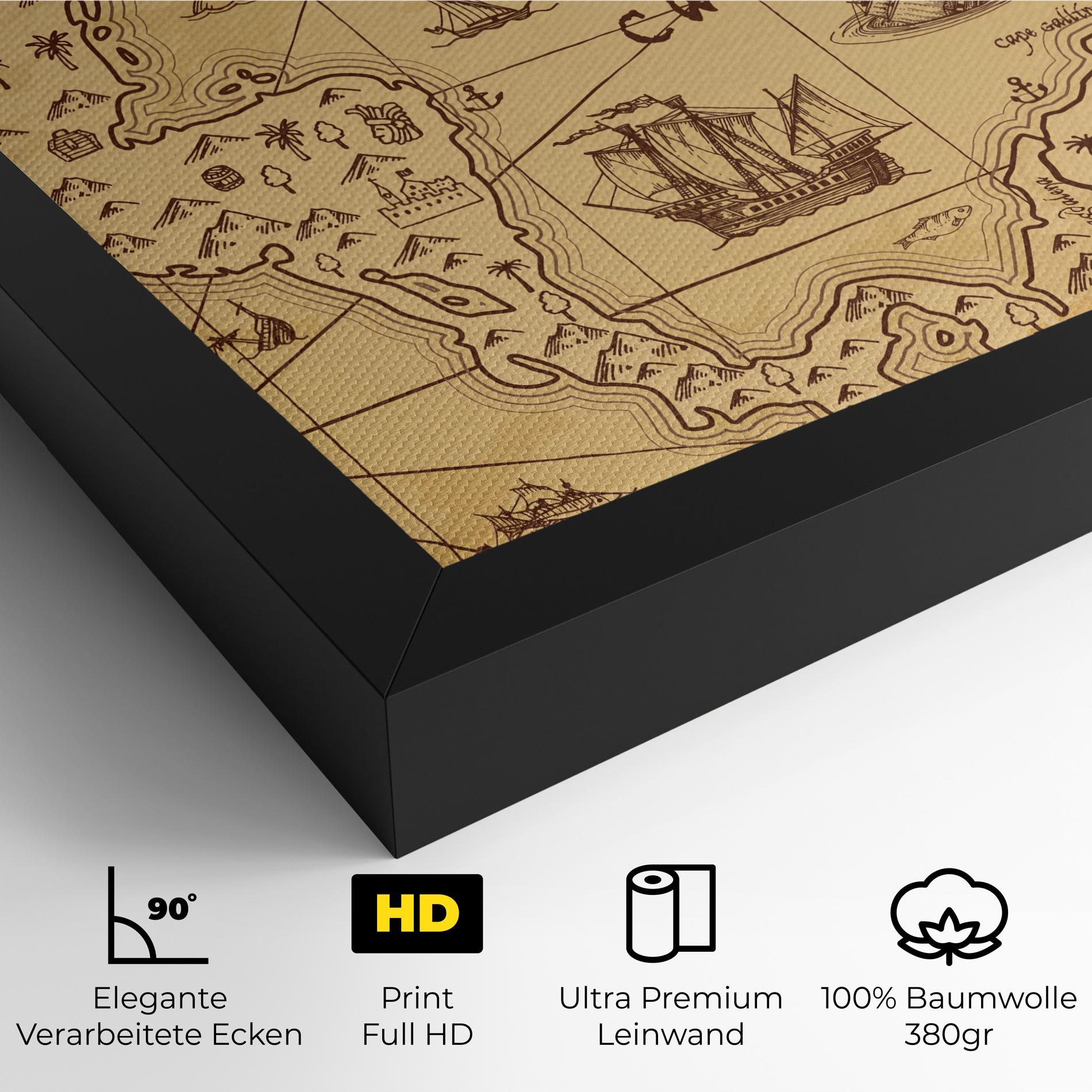 Leinwandbild Caribbean Sea Map mockup 4