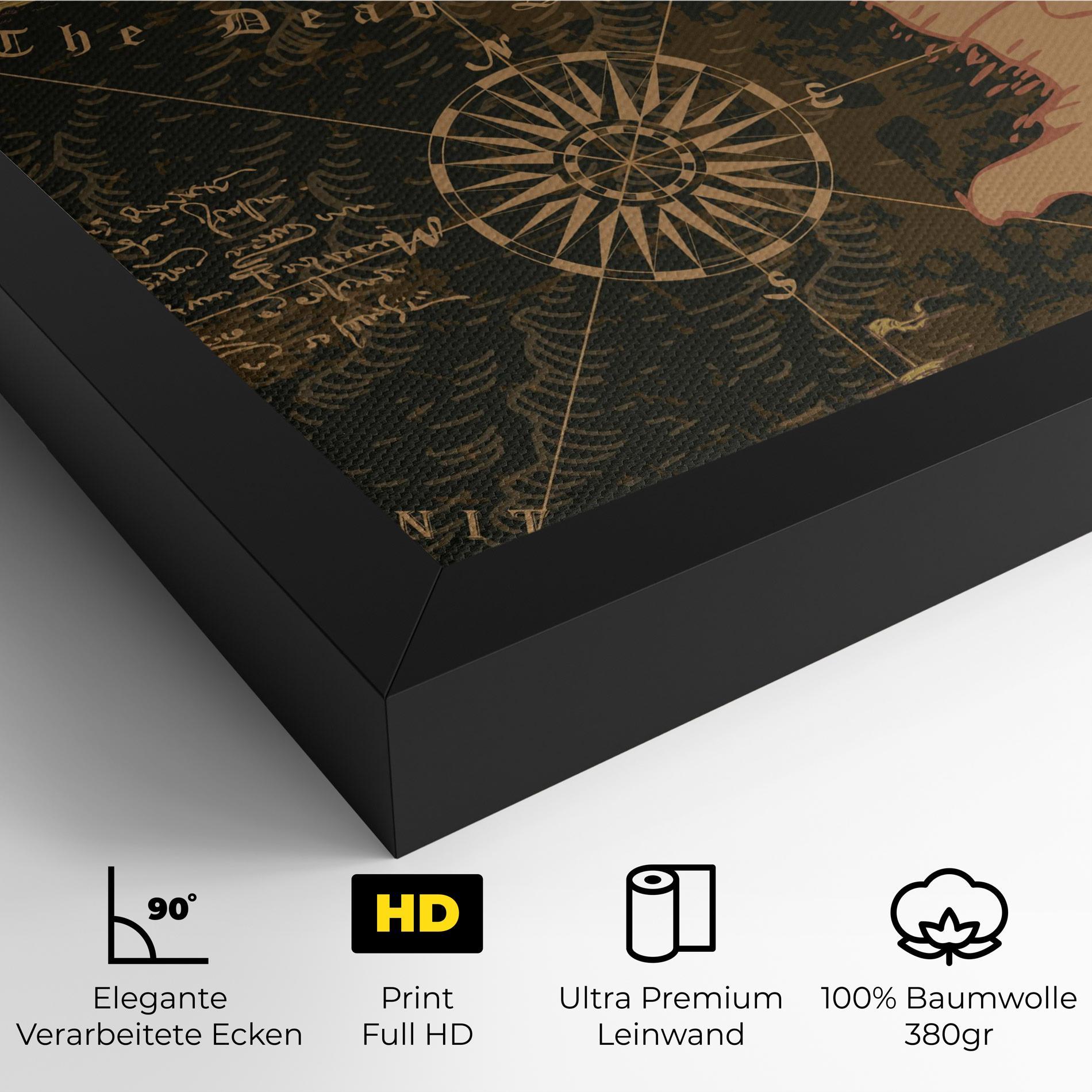 Leinwandbild Cool Old Map mockup 4