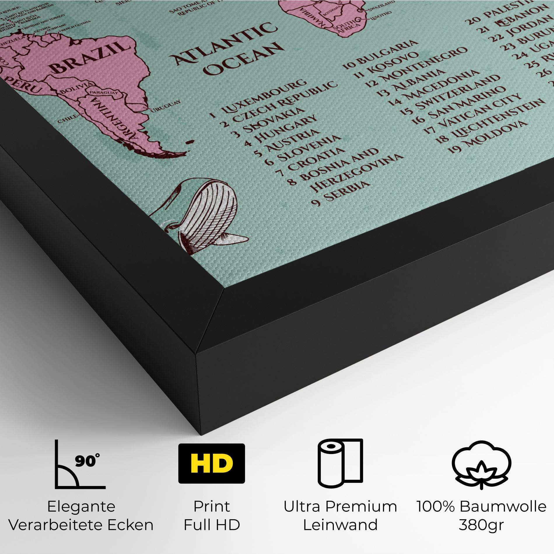 Leinwandbild Pink Pirate Map mockup 4