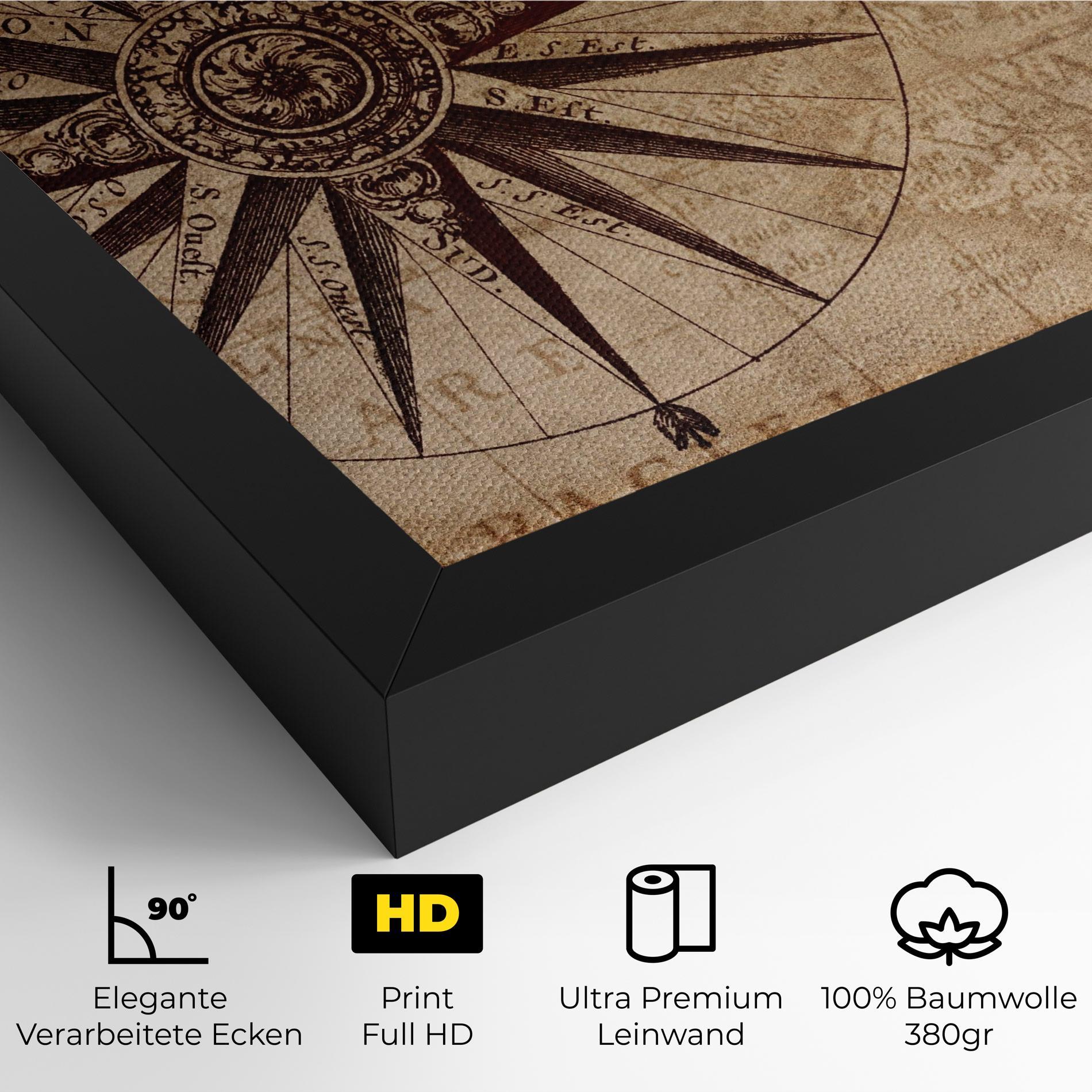 Leinwandbild Vintage Map mockup 4