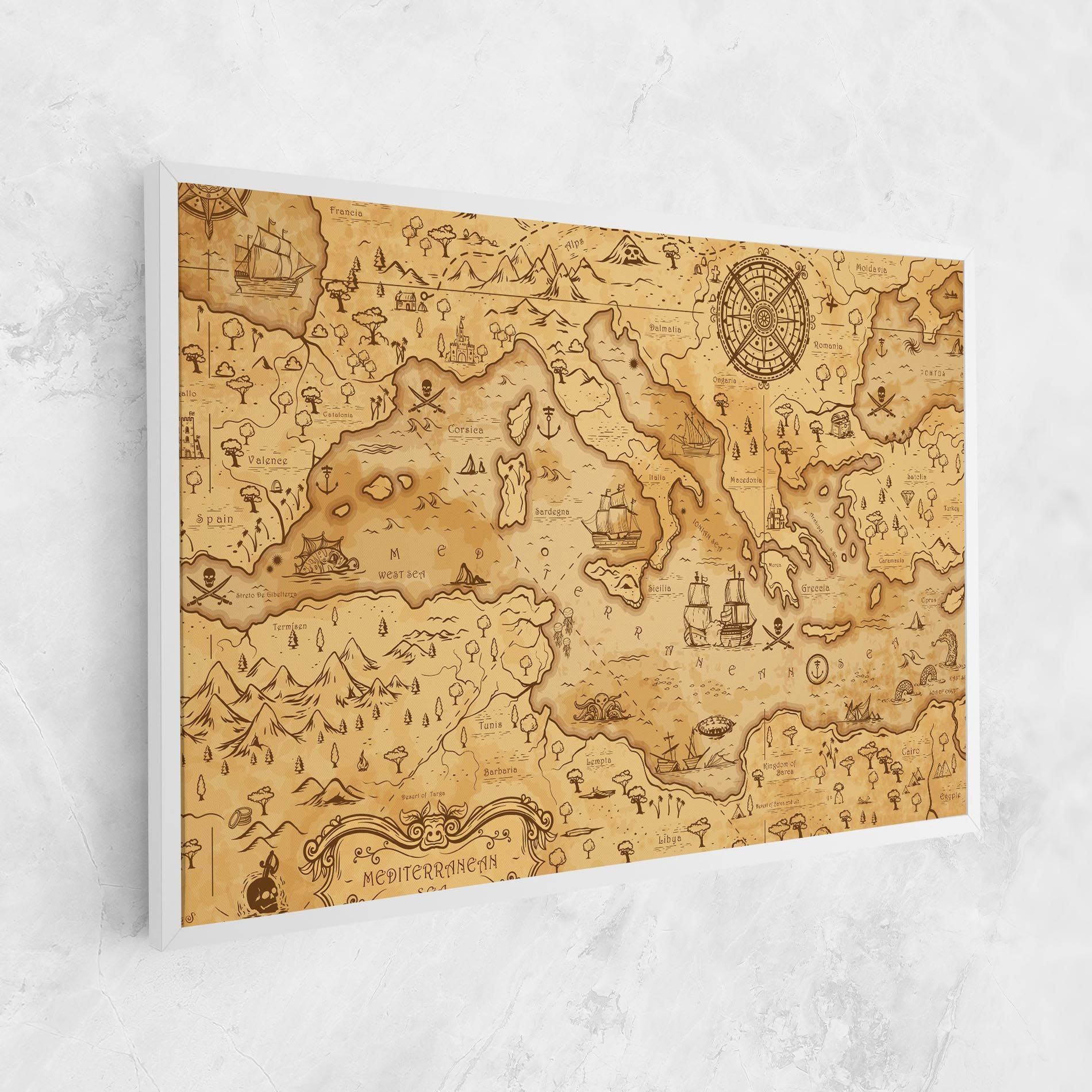 Cream Brown Map mockup 1