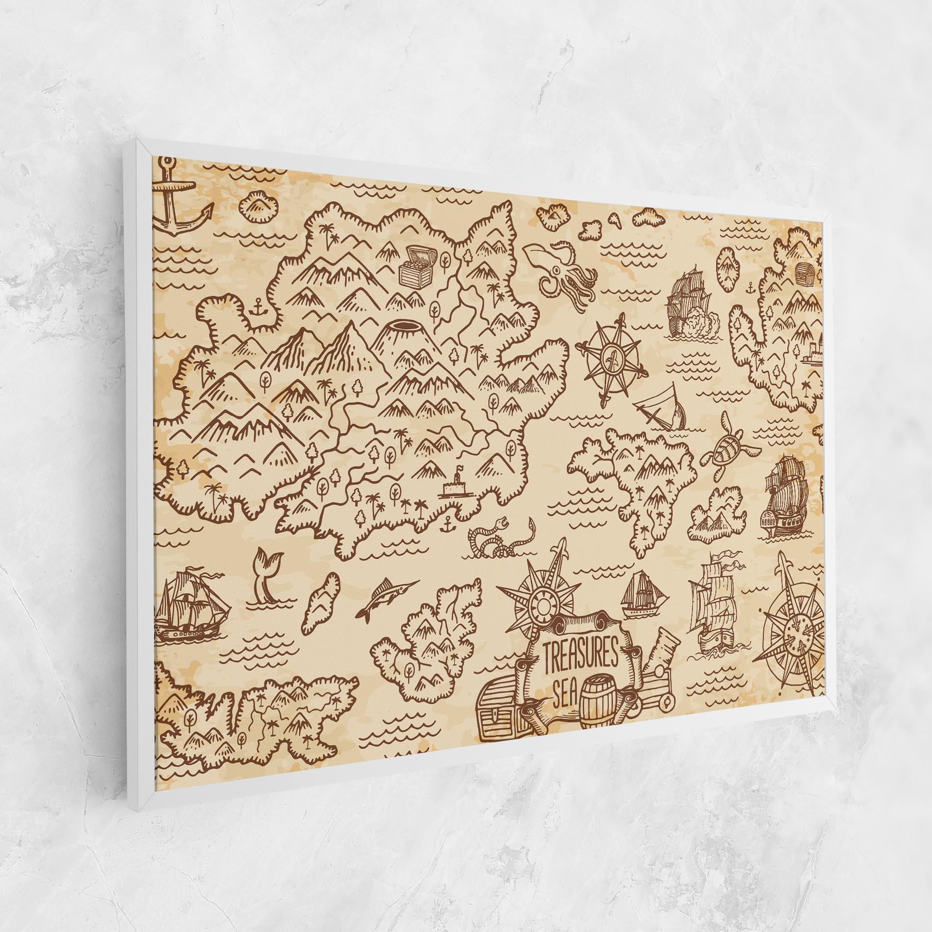 Leinwandbild Cream Coffee Map mockup 1