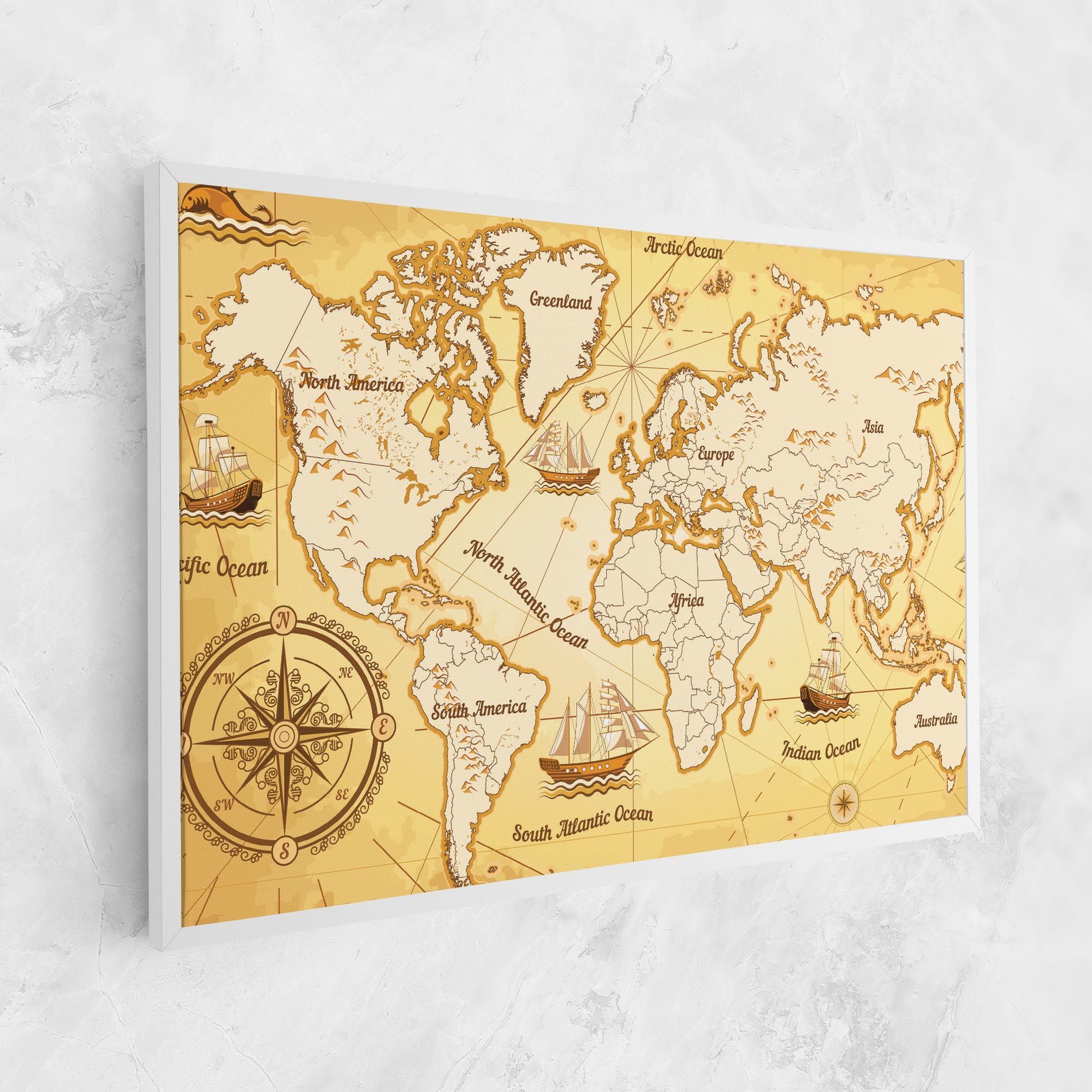 Gold Vintage Map mockup 1