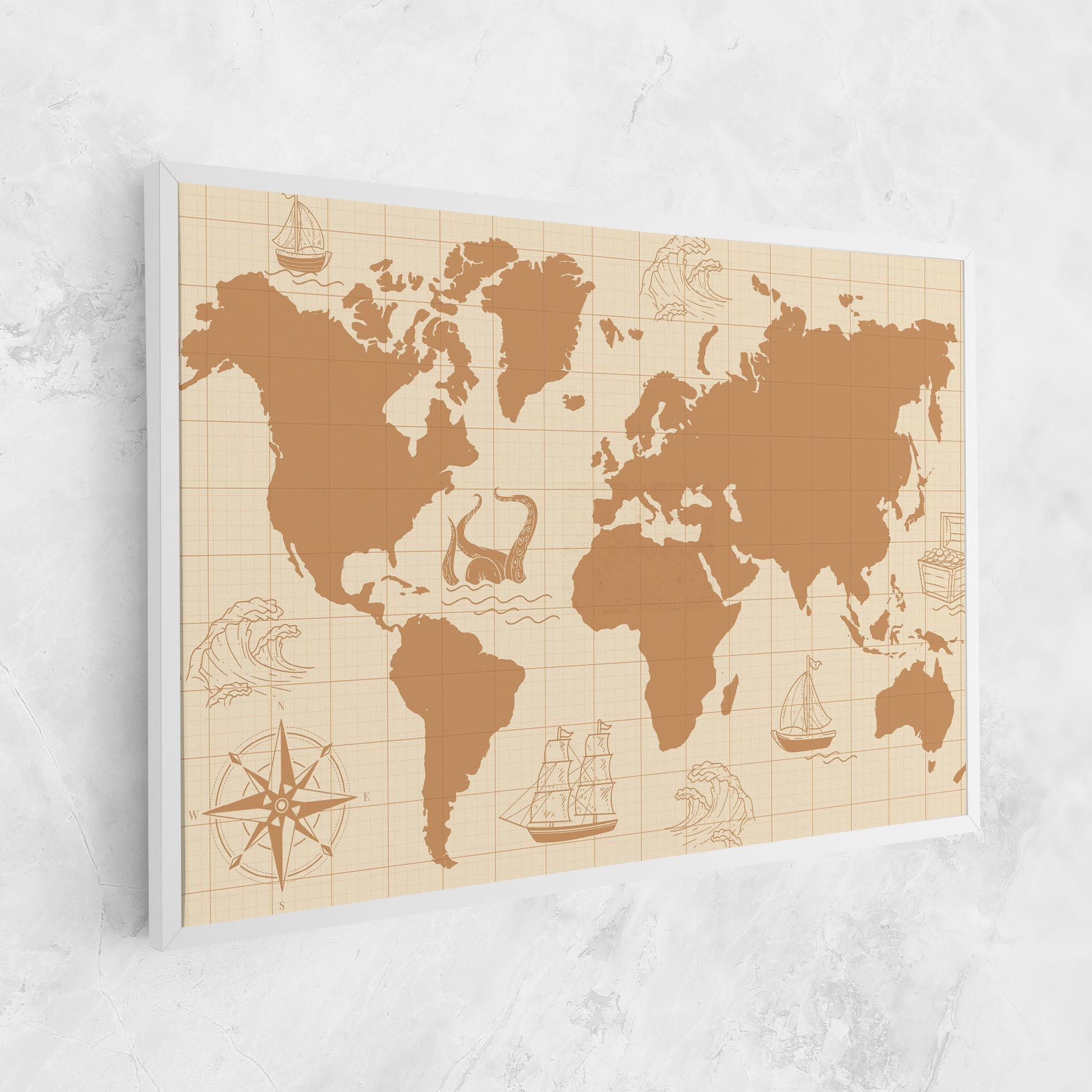 Leinwandbild Light Cream Map mockup 1