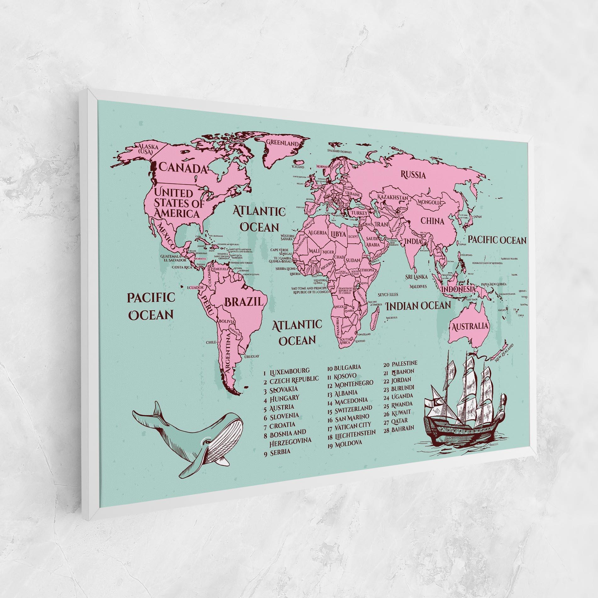 Leinwandbild Pink Pirate Map mockup 1