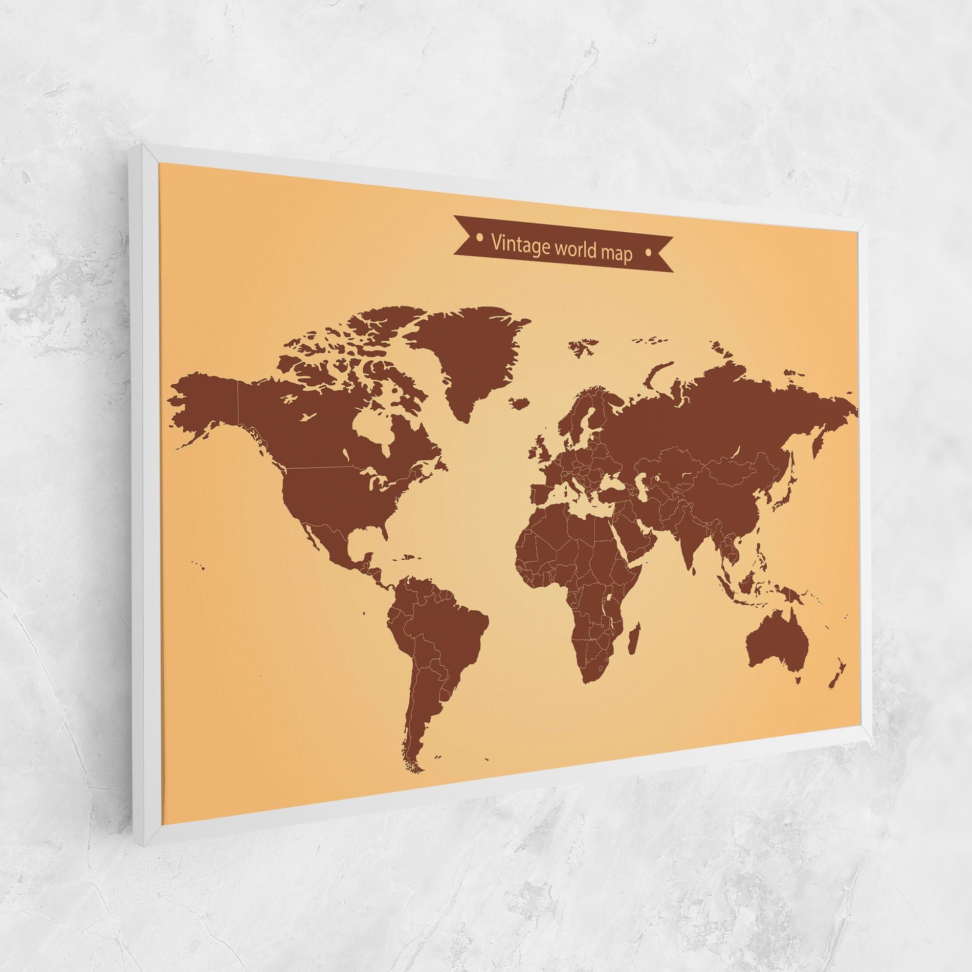 Leinwandbild Vintage World Map mockup 1