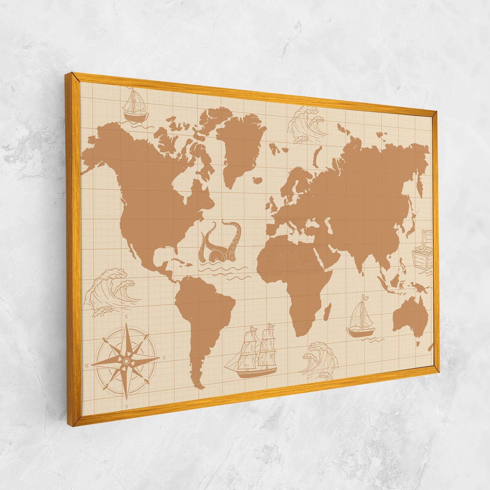 Leinwandbild Light Cream Map mockup 1