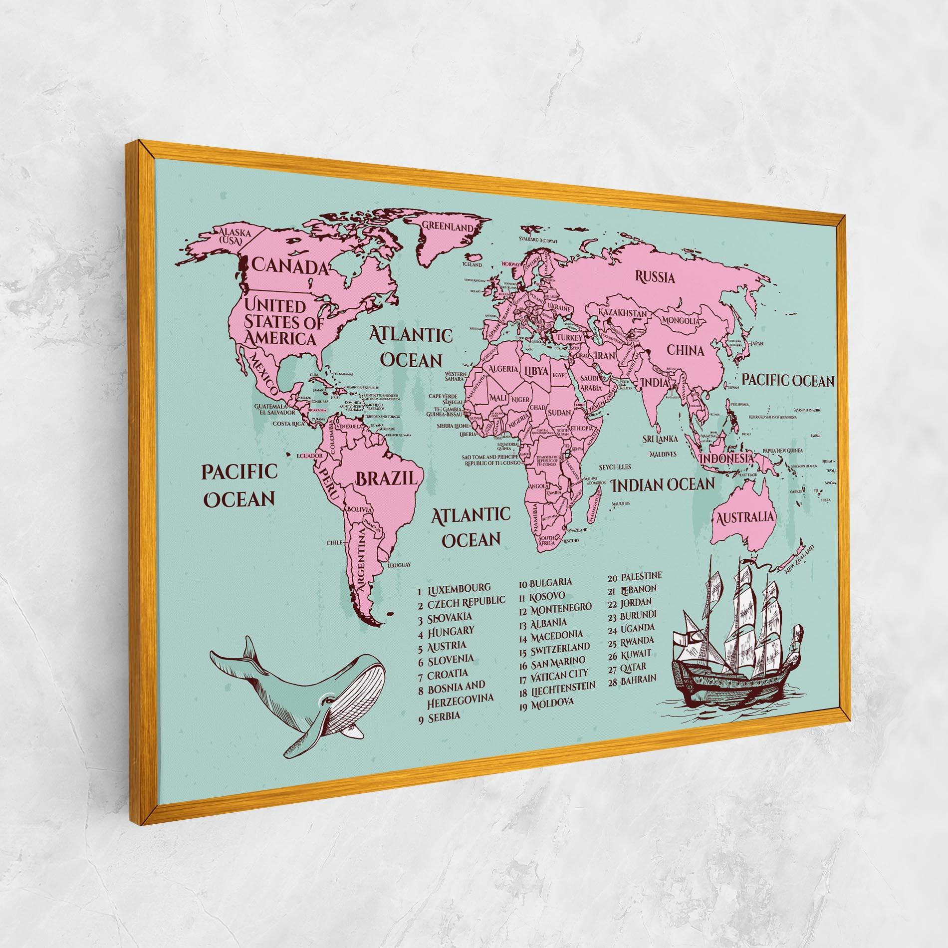 Leinwandbild Pink Pirate Map mockup 1