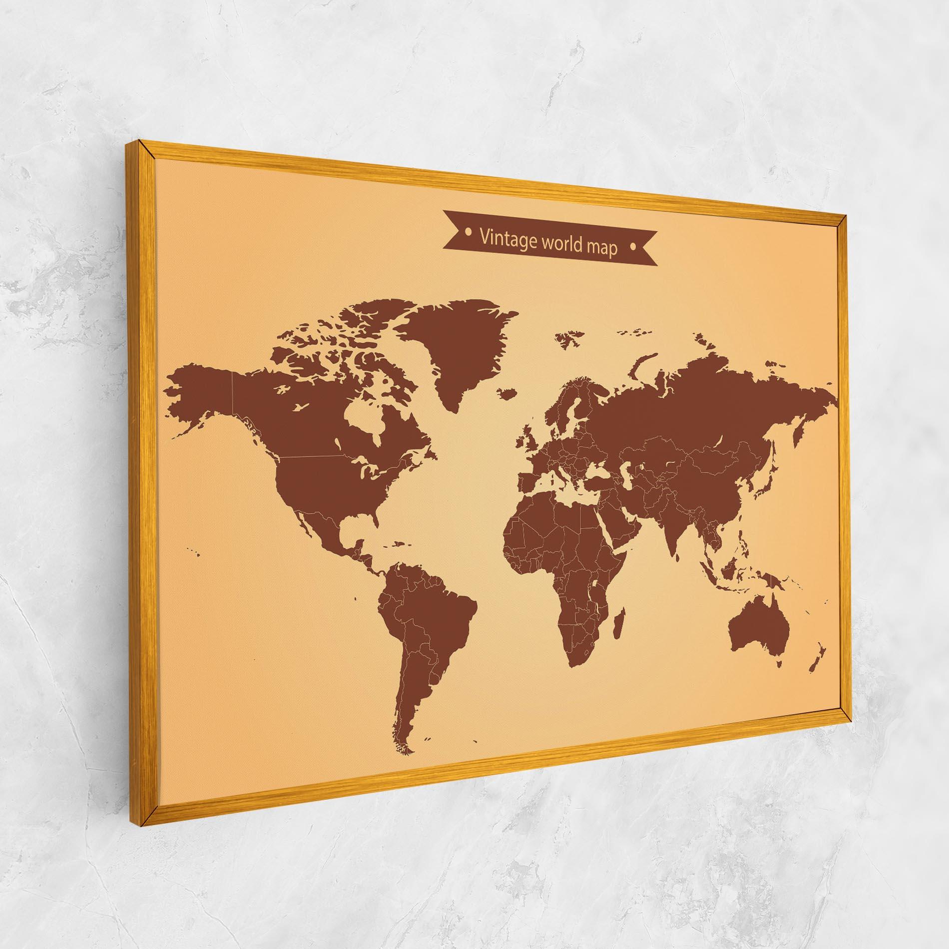 Leinwandbild Vintage World Map mockup 1