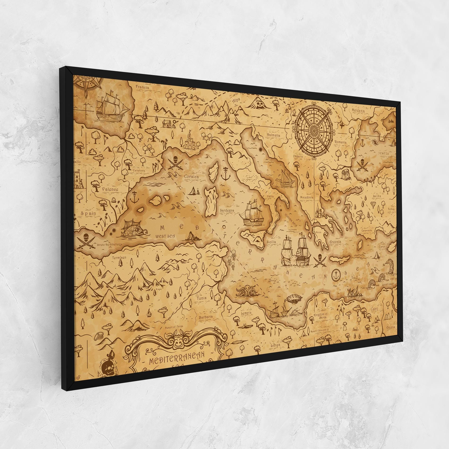 Cream Brown Map mockup 1