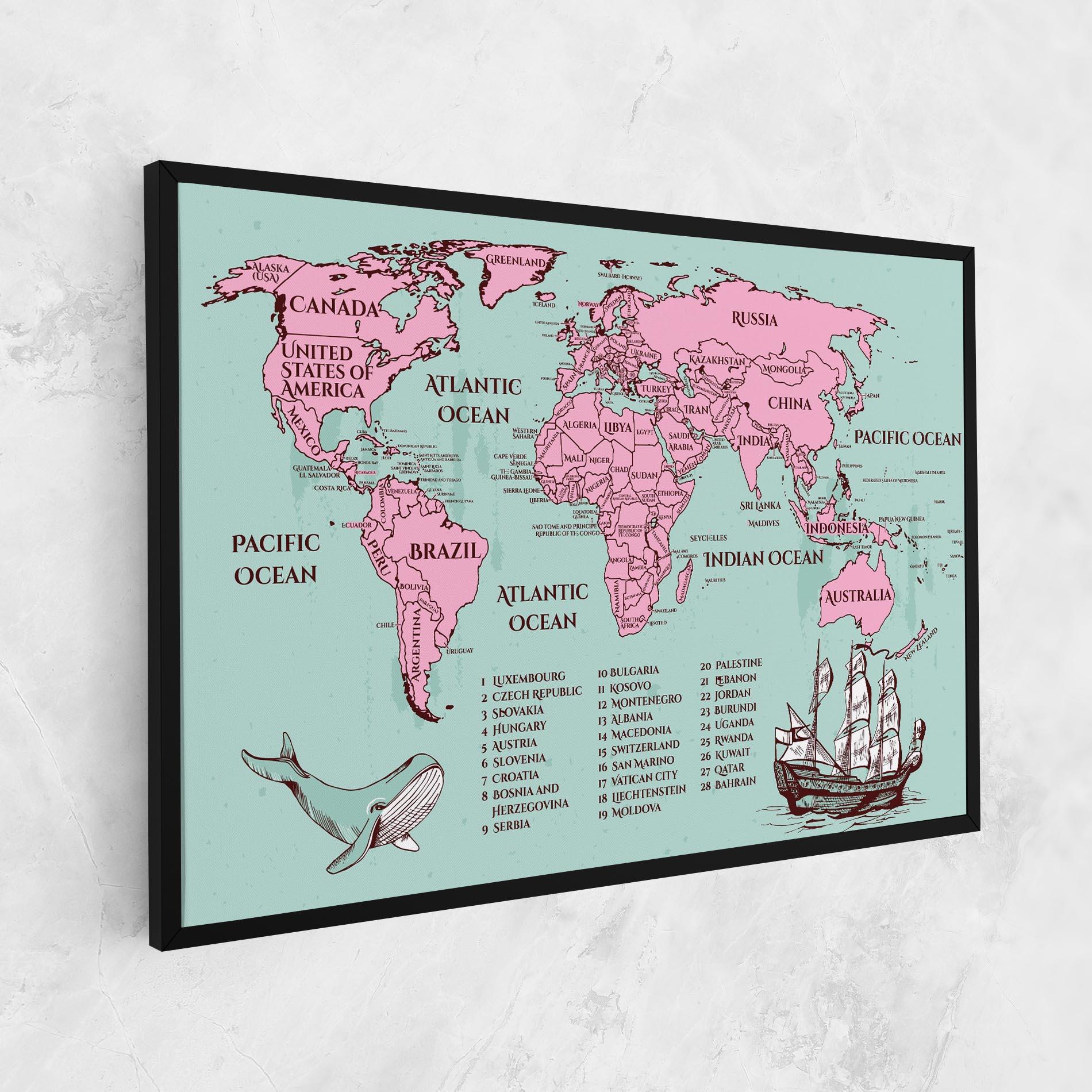 Leinwandbild Pink Pirate Map mockup 1
