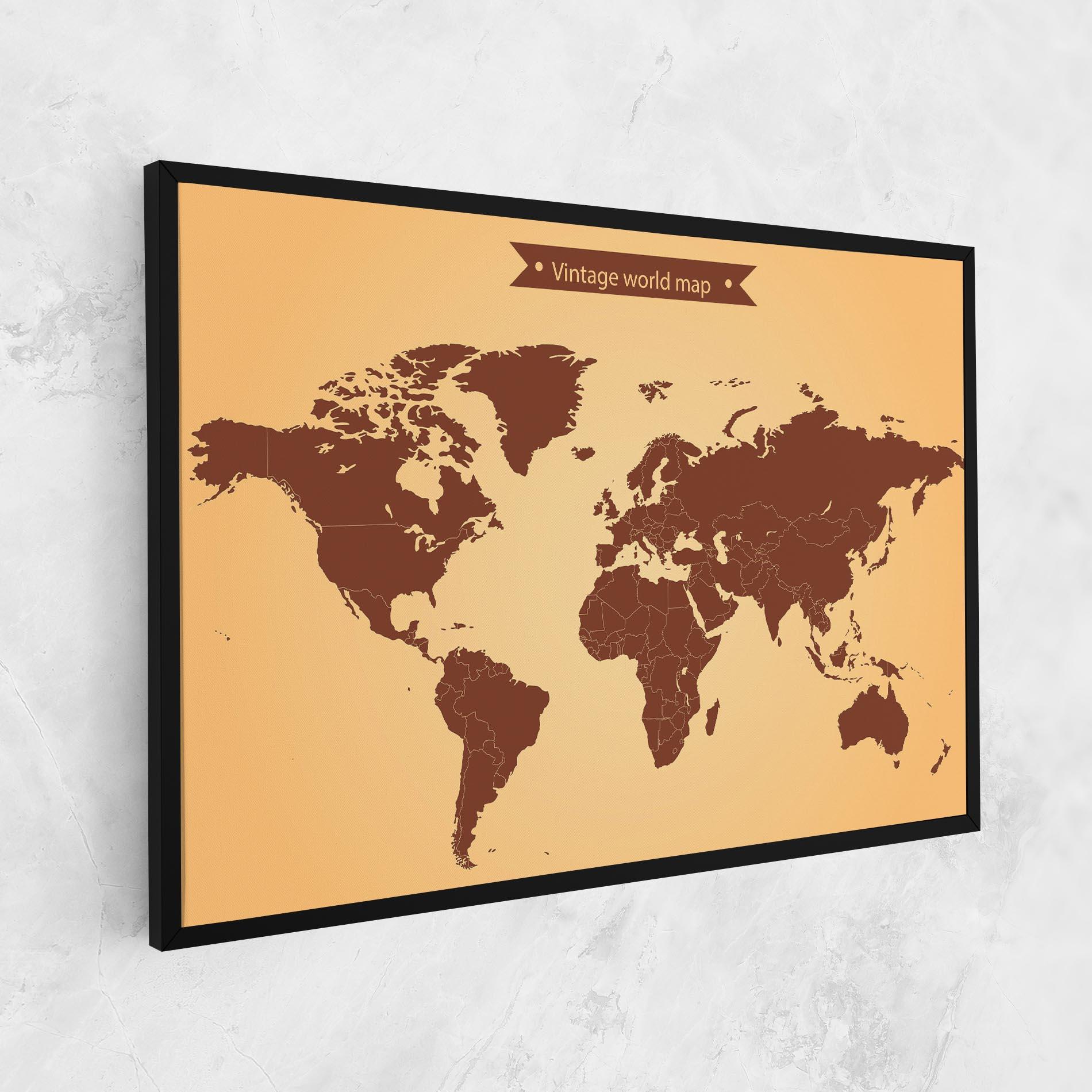 Leinwandbild Vintage World Map mockup 1
