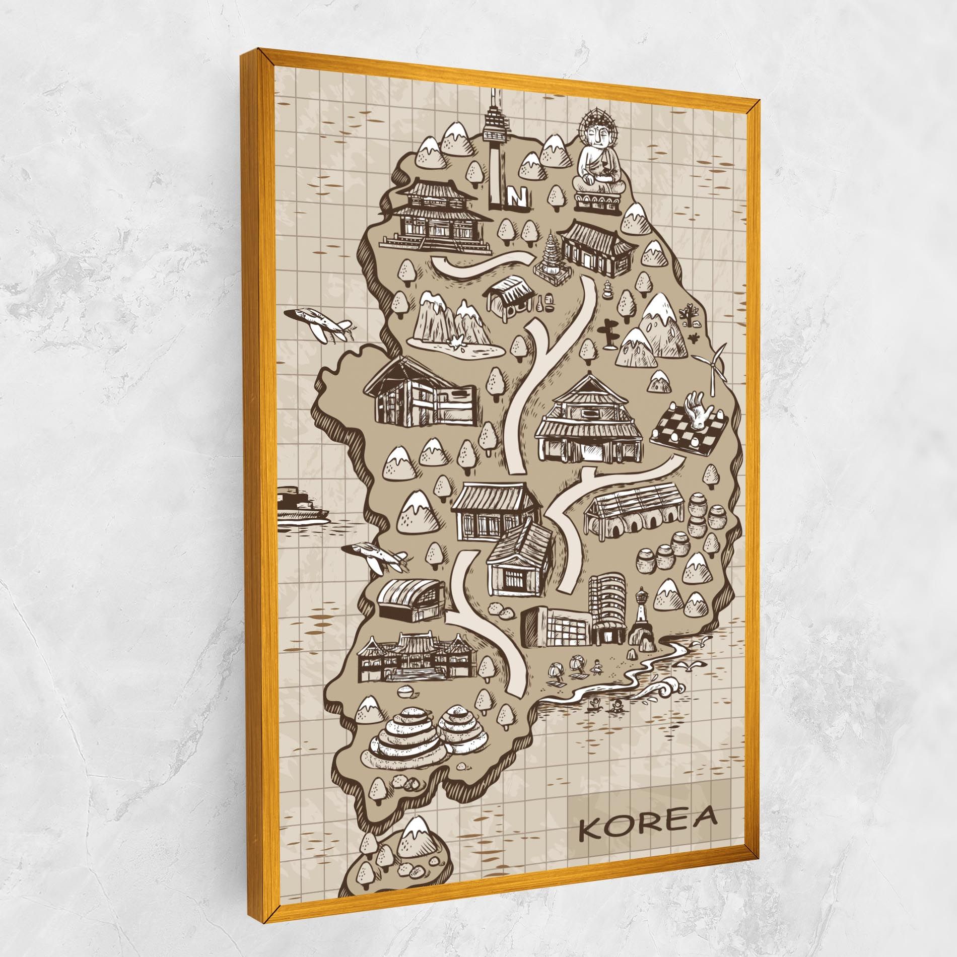 Old Korea Map mockup 1