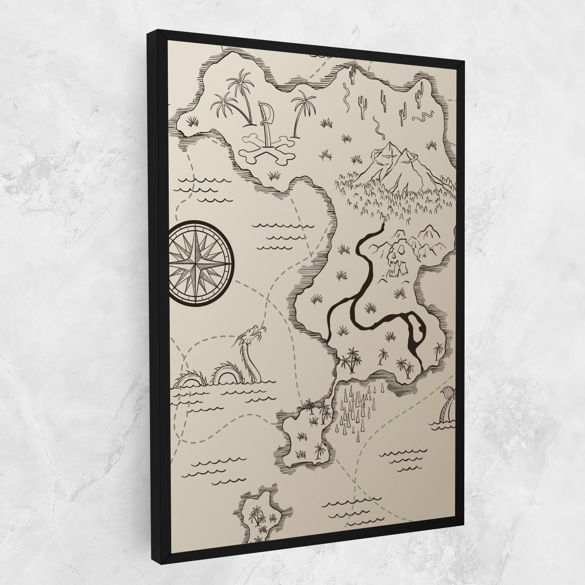 Leinwandbild Cream Island Map mockup 1