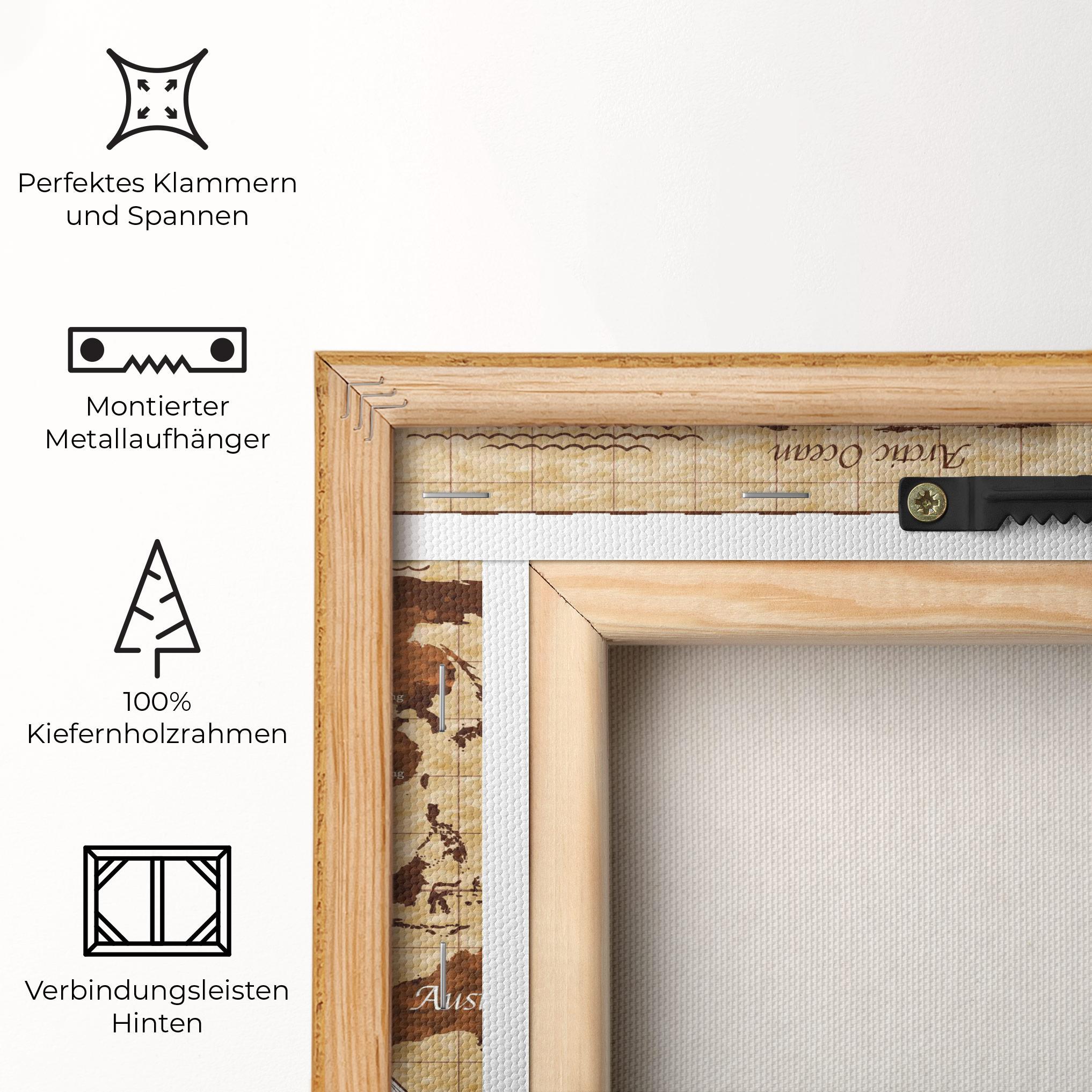 Leinwandbild Brown Old Map mockup 5