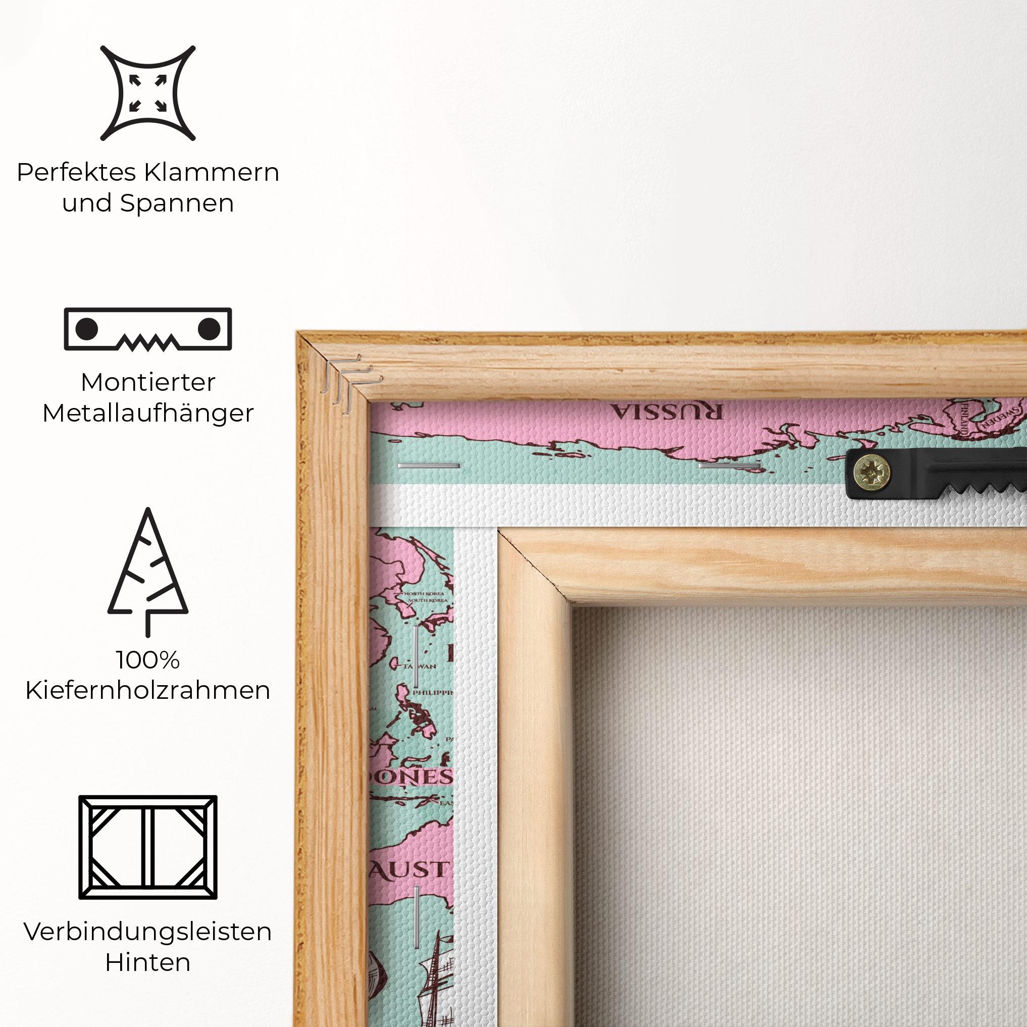 Leinwandbild Pink Pirate Map mockup 5