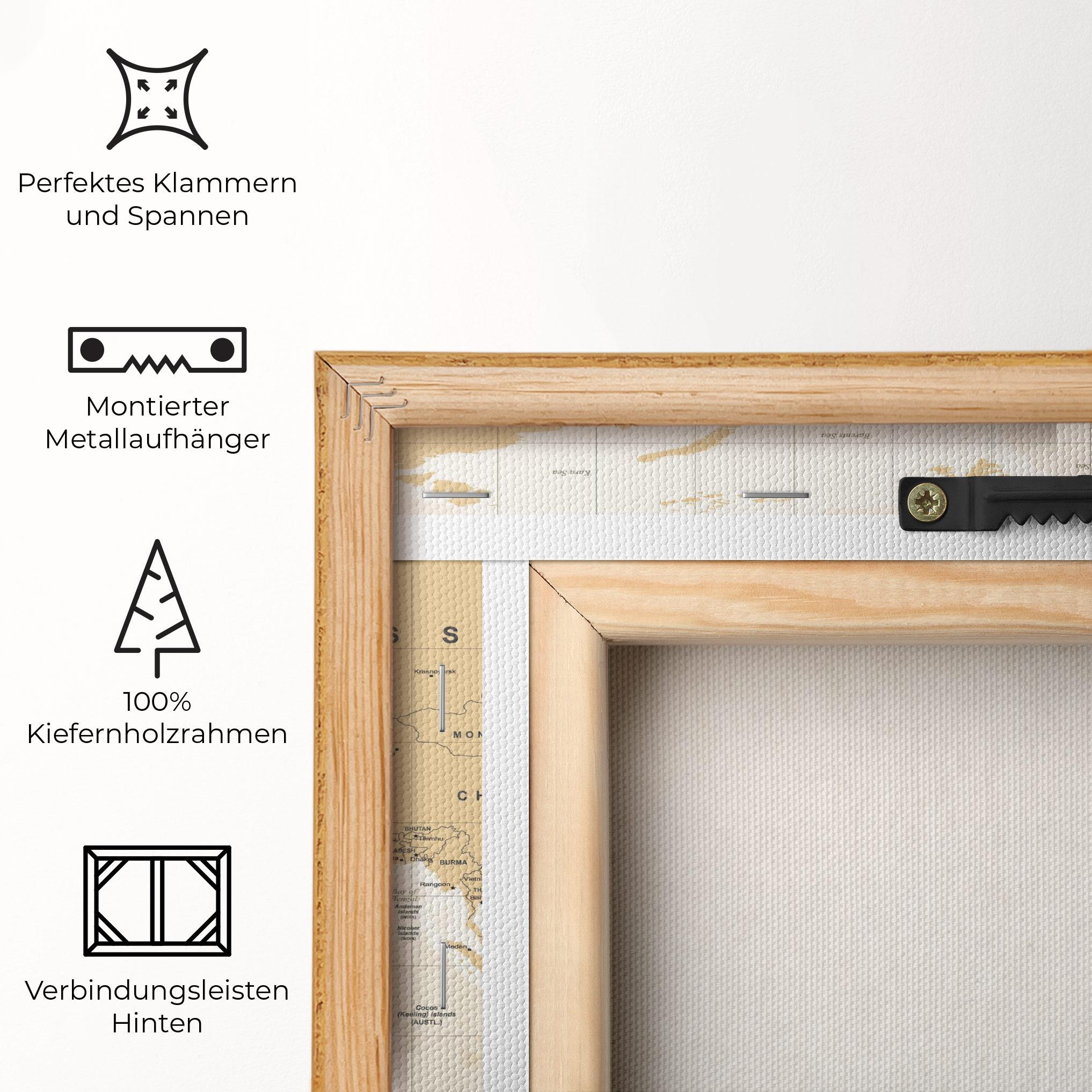 Leinwandbild World Old Map mockup 5