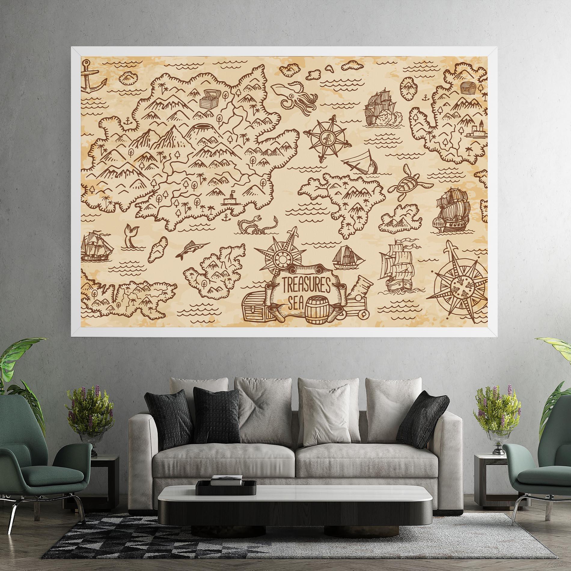 Leinwandbild Cream Coffee Map mockup 7