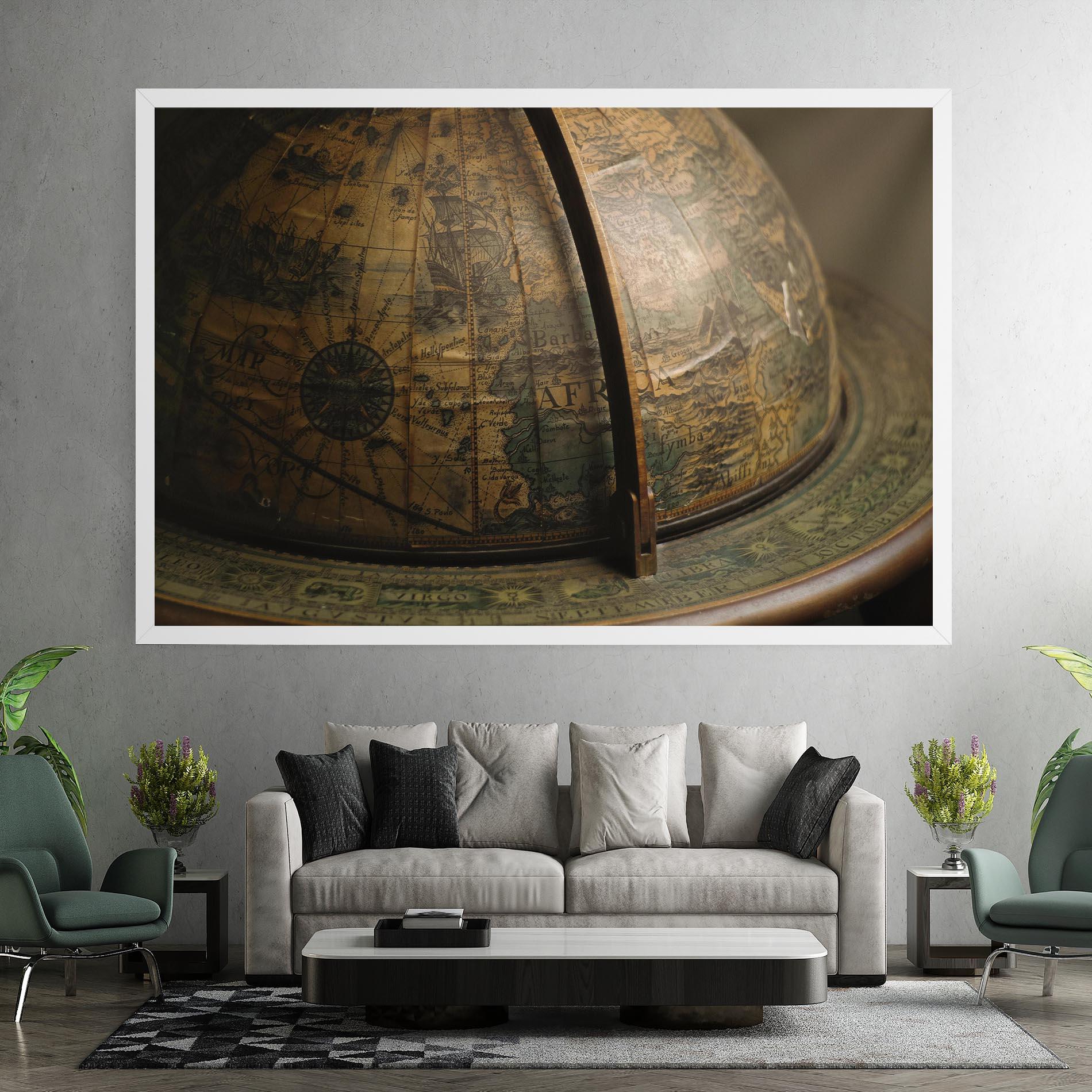 Leinwandbild Globe Map mockup 7