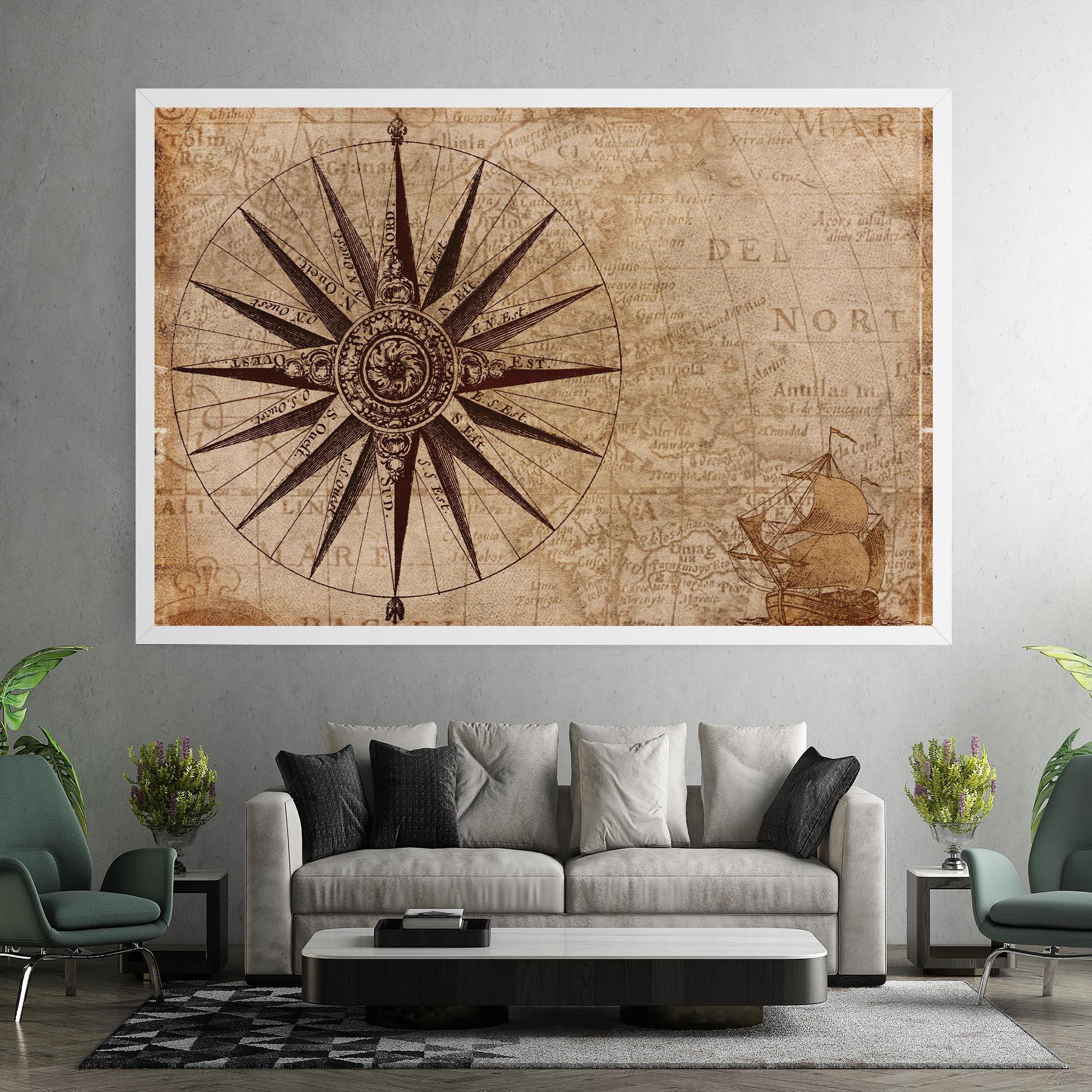 Leinwandbild Vintage Map mockup 7