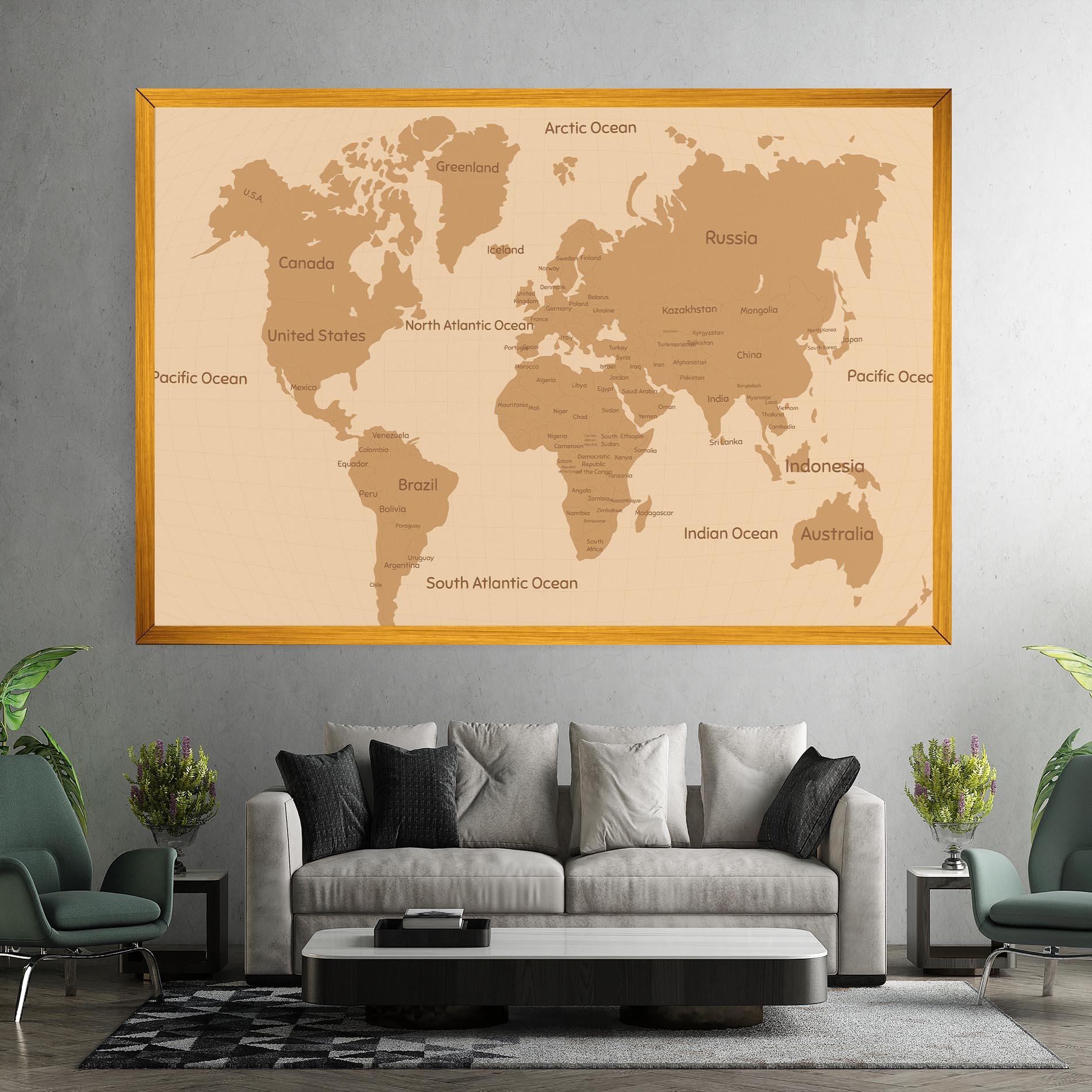 Leinwandbild Ocean Old Map mockup 7